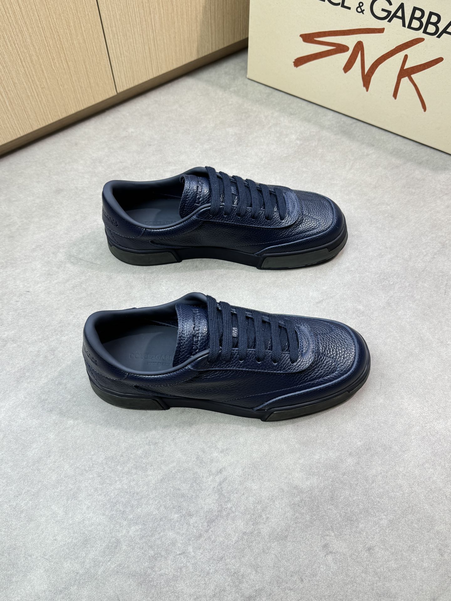 Dolce&Gabbana Leather Low-Top Sneakers Casual Shoes, Blue, Sizes 39-44 2 i1746552707 9344 0