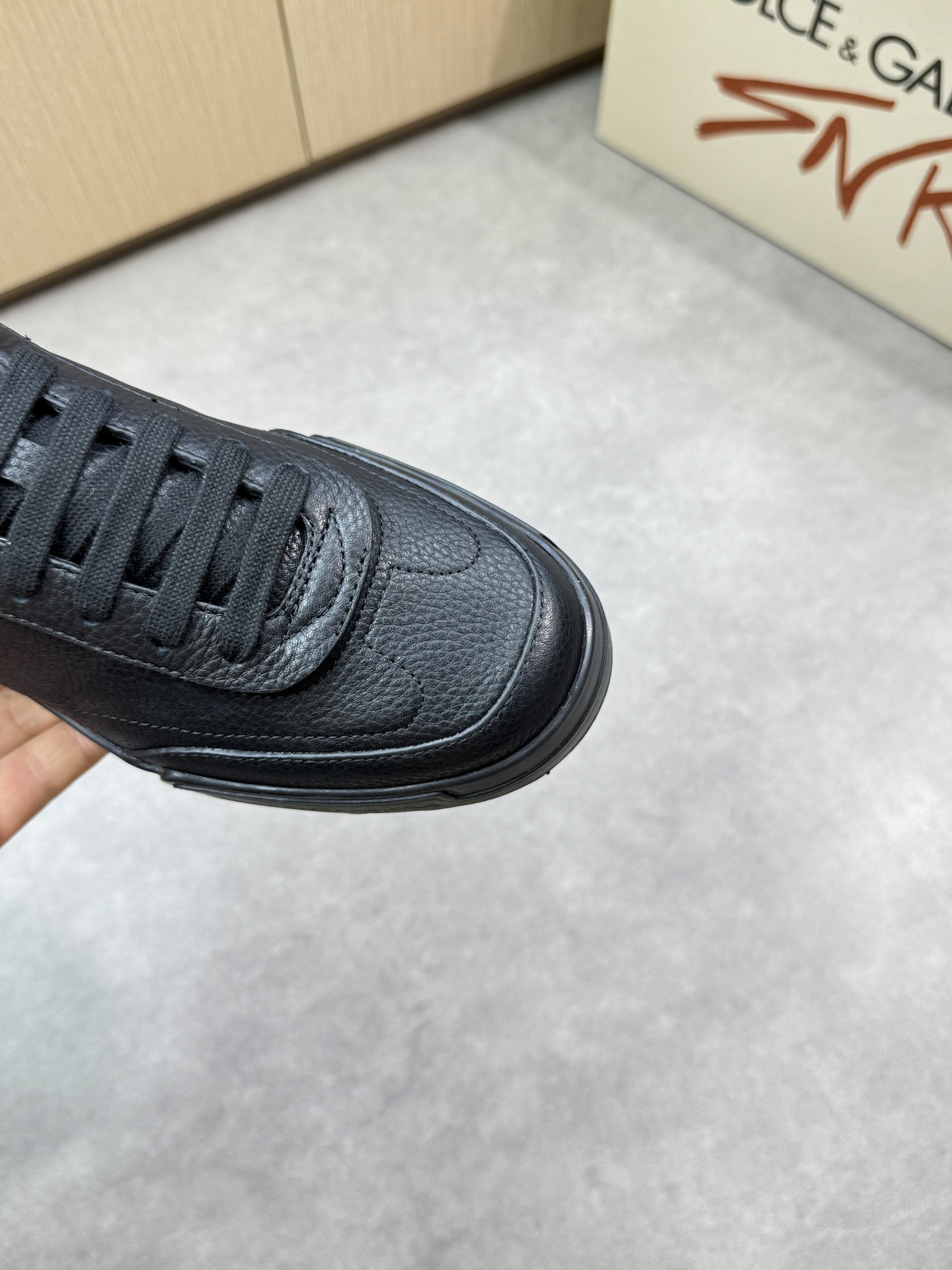 Dolce&Gabbana Men's Leather Low-Top Sneakers,Black,Sizes 39-44 7 i1746552756 6115 5