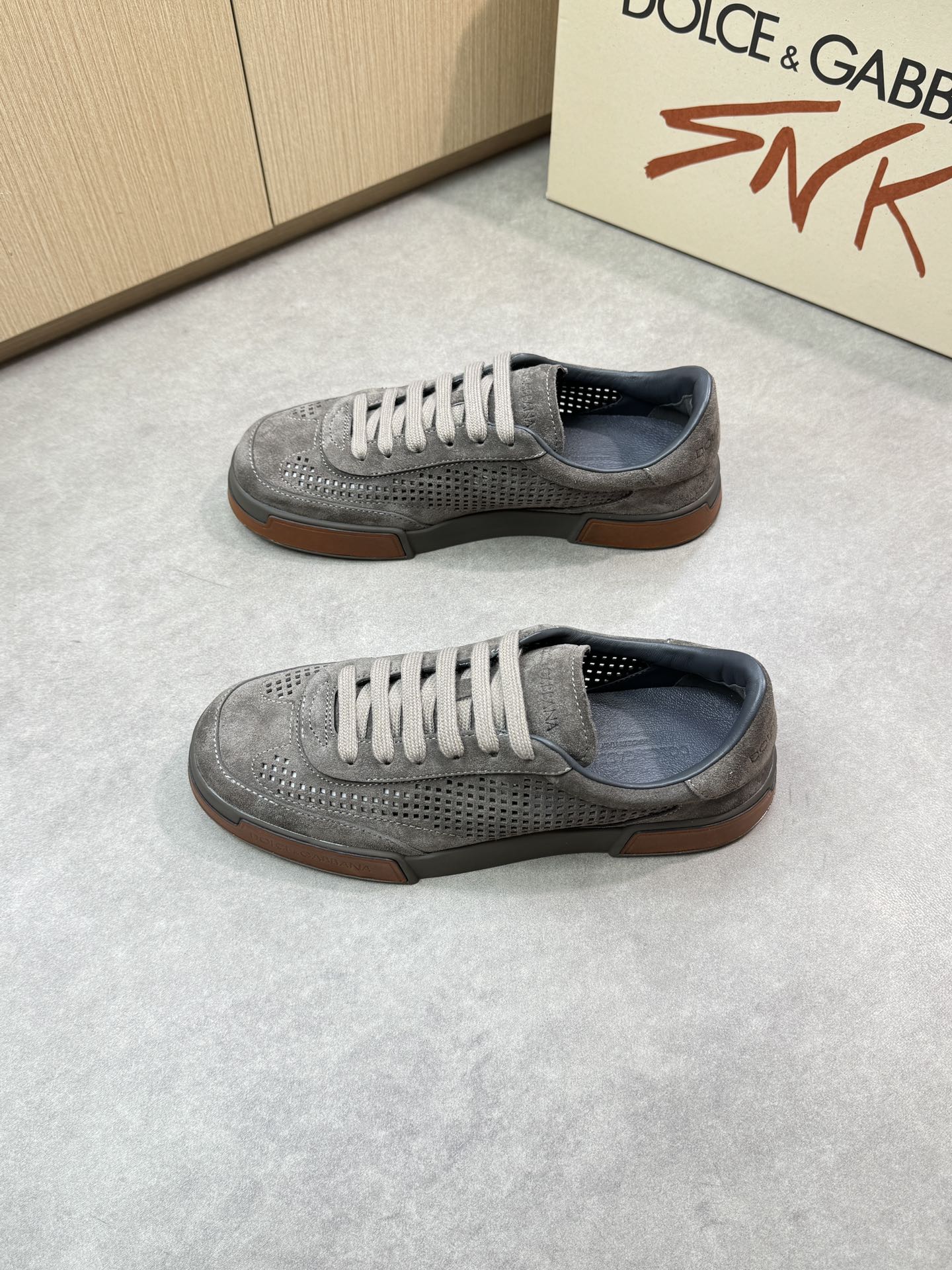Dolce&Gabbana Men's Suede Leather Perforated Sneakers - Casual Style 4 i1746553086 1346 2