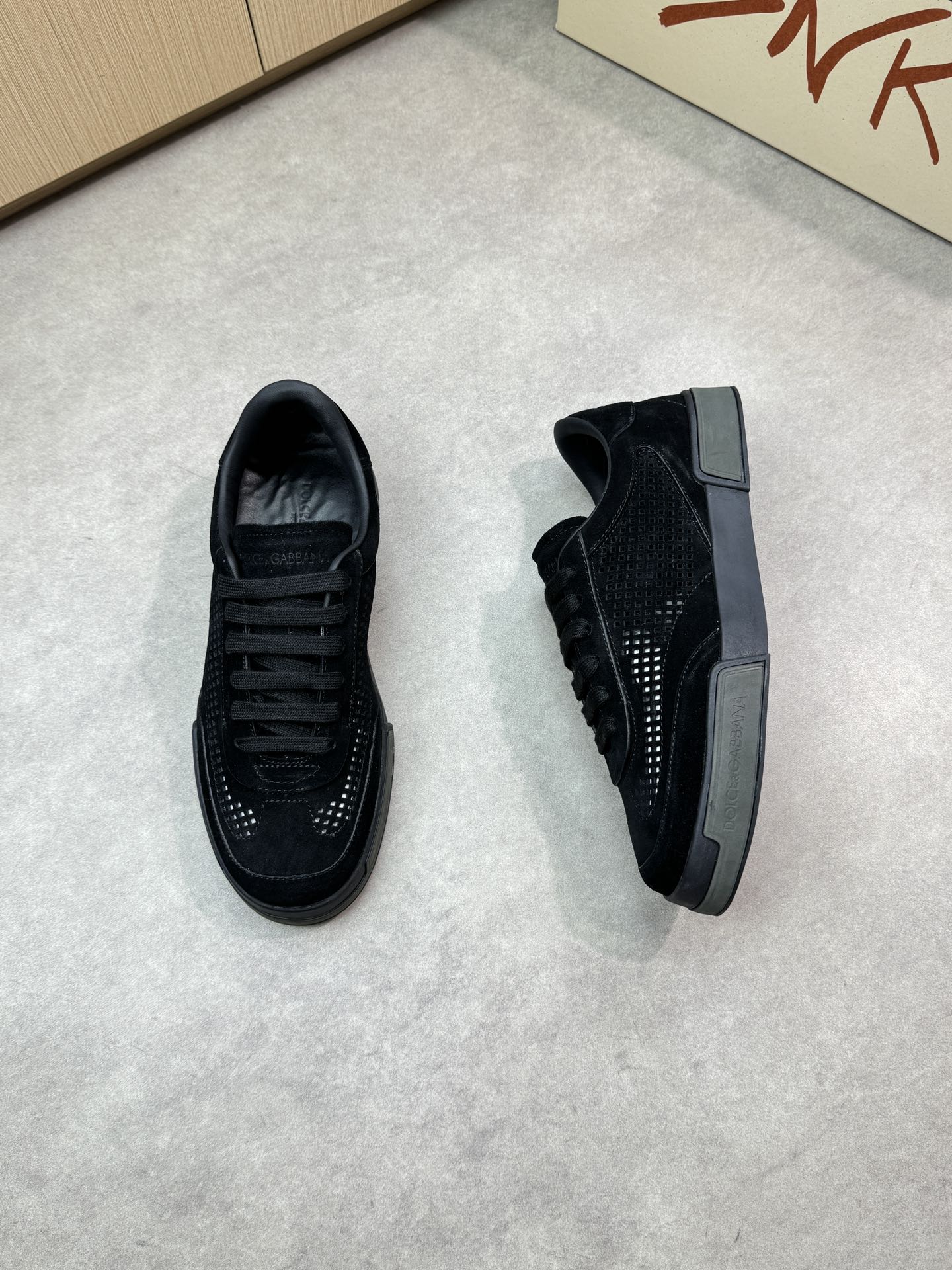 Dolce & Gabbana Black Suede Leather Perforated Sneaker, Size 39-44 3 i1746553099 2418 1