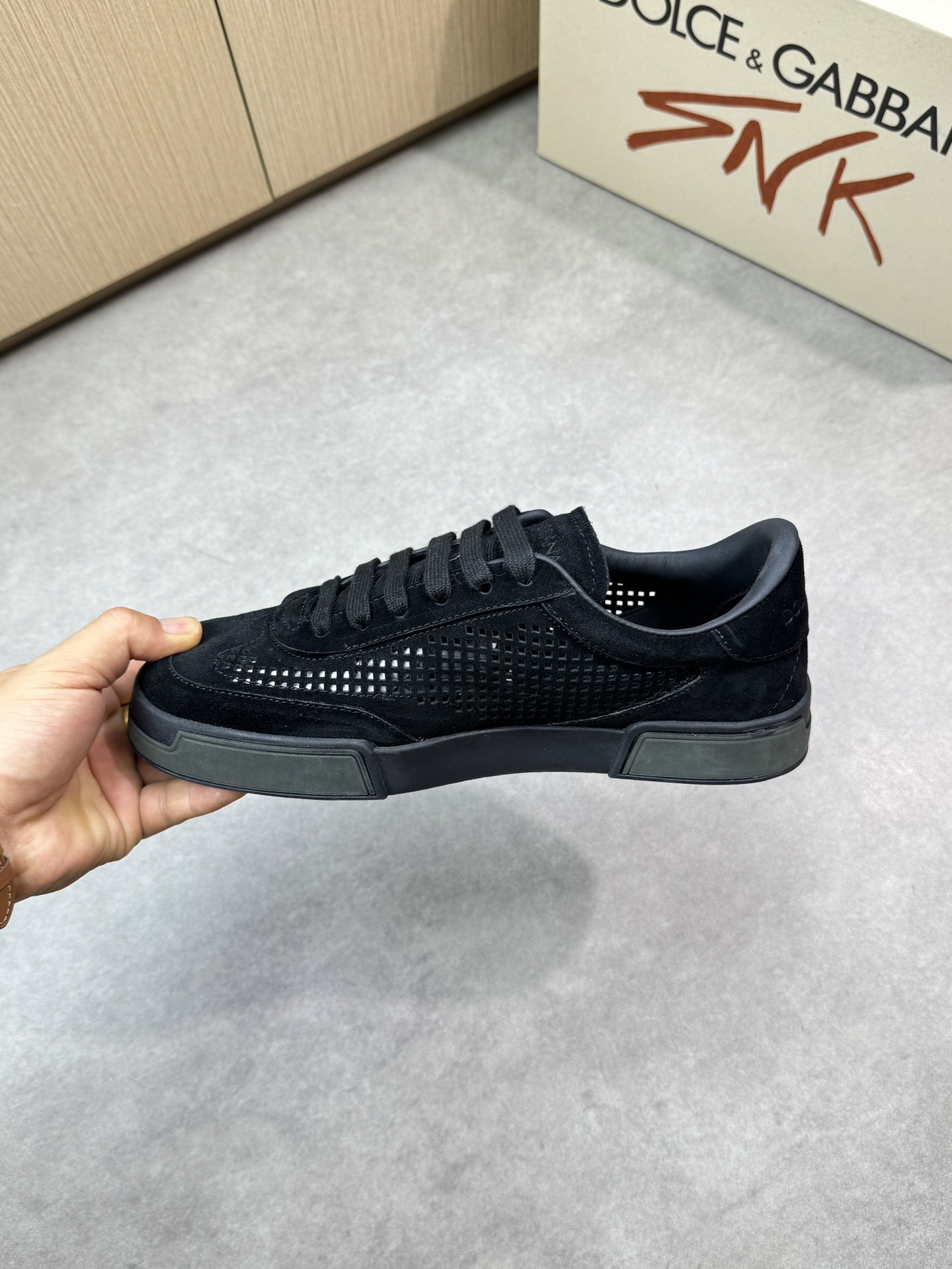 Dolce & Gabbana Black Suede Leather Perforated Sneaker, Size 39-44 6 i1746553099 2726 4