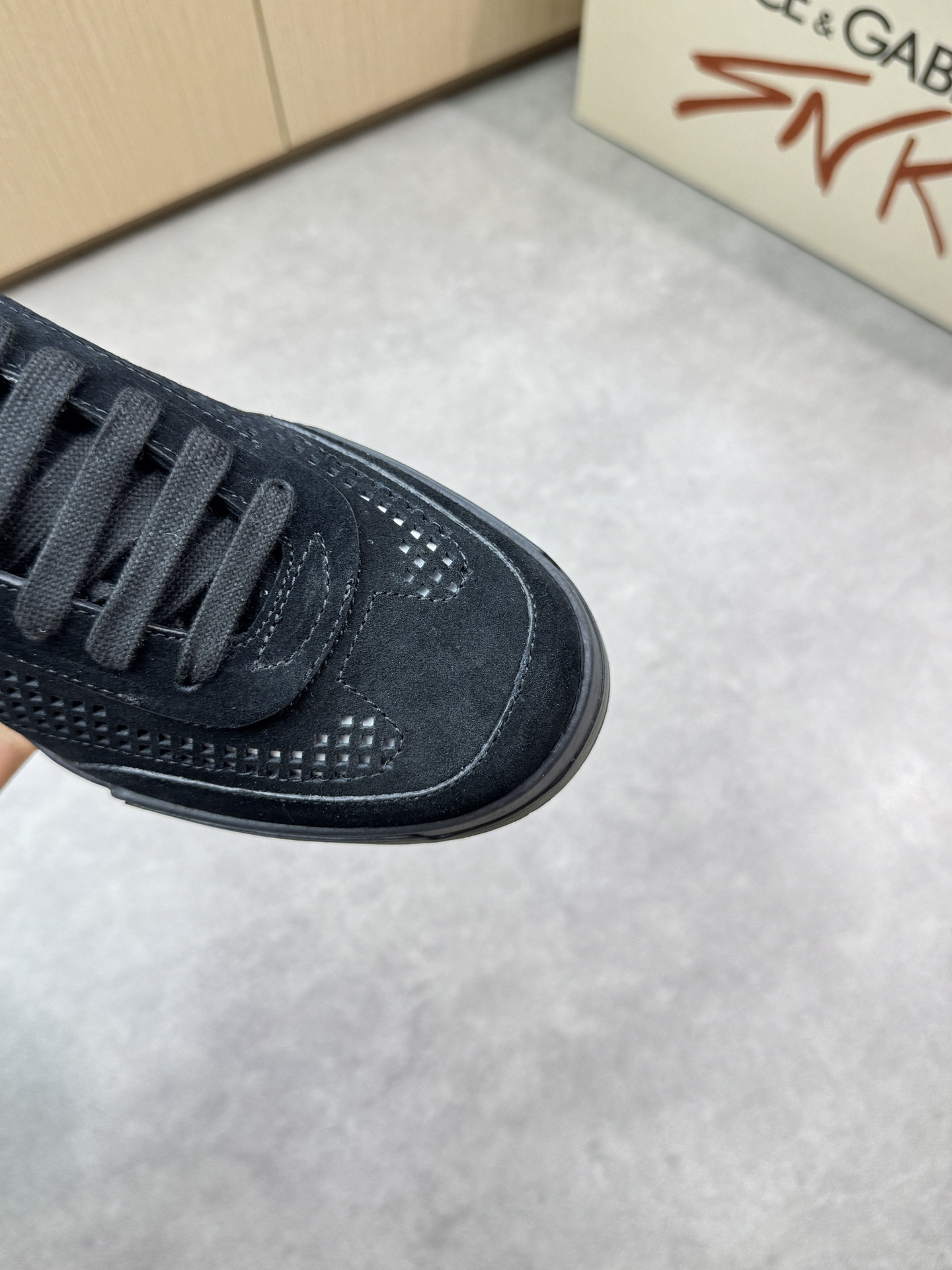Dolce & Gabbana Black Suede Leather Perforated Sneaker, Size 39-44 7 i1746553099 3615 5