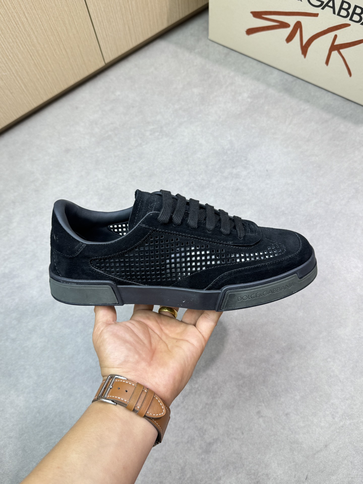 Dolce & Gabbana Black Suede Leather Perforated Sneaker, Size 39-44 5 i1746553099 6889 3
