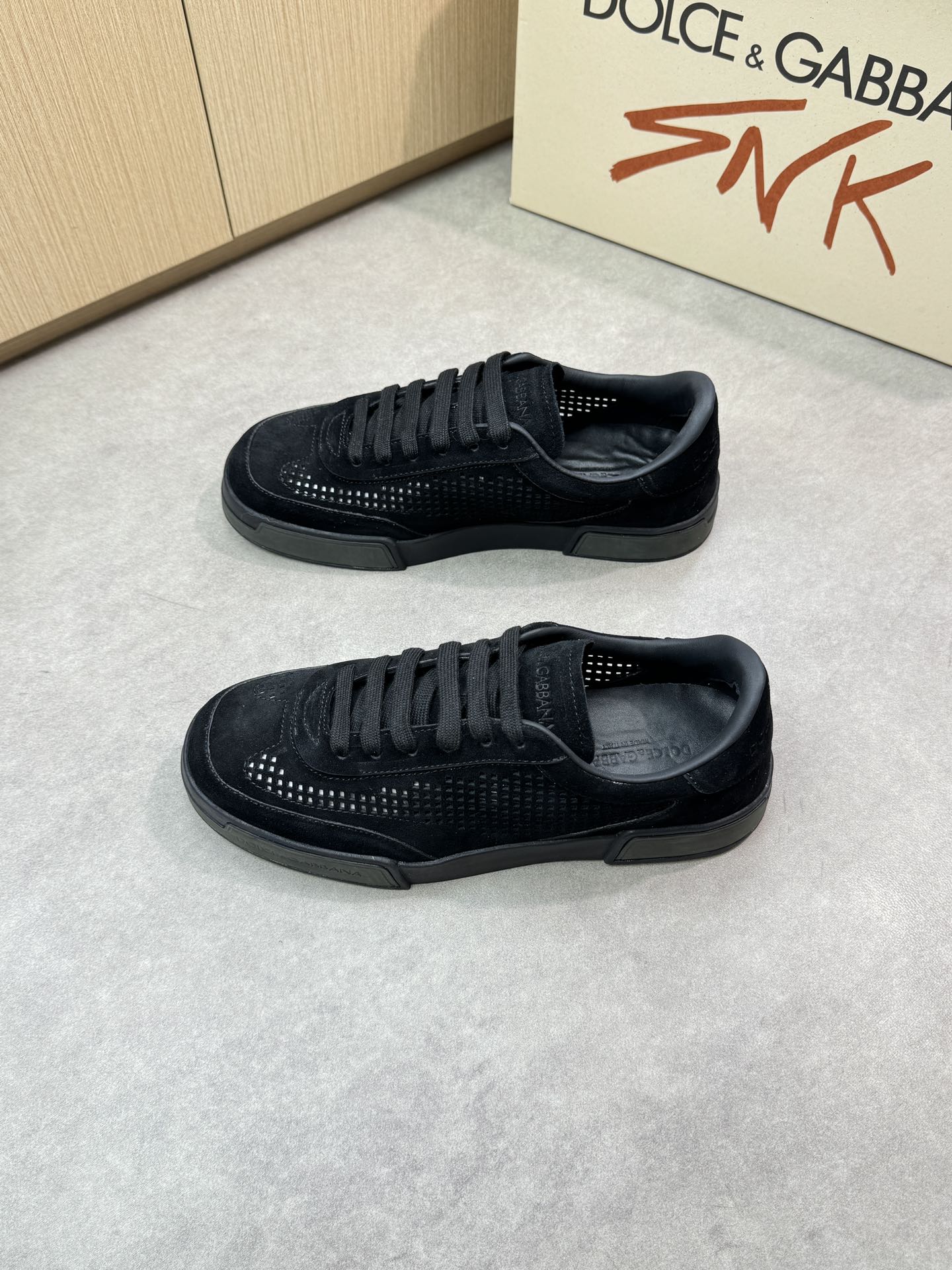 Dolce & Gabbana Black Suede Leather Perforated Sneaker, Size 39-44 4 i1746553099 9535 2