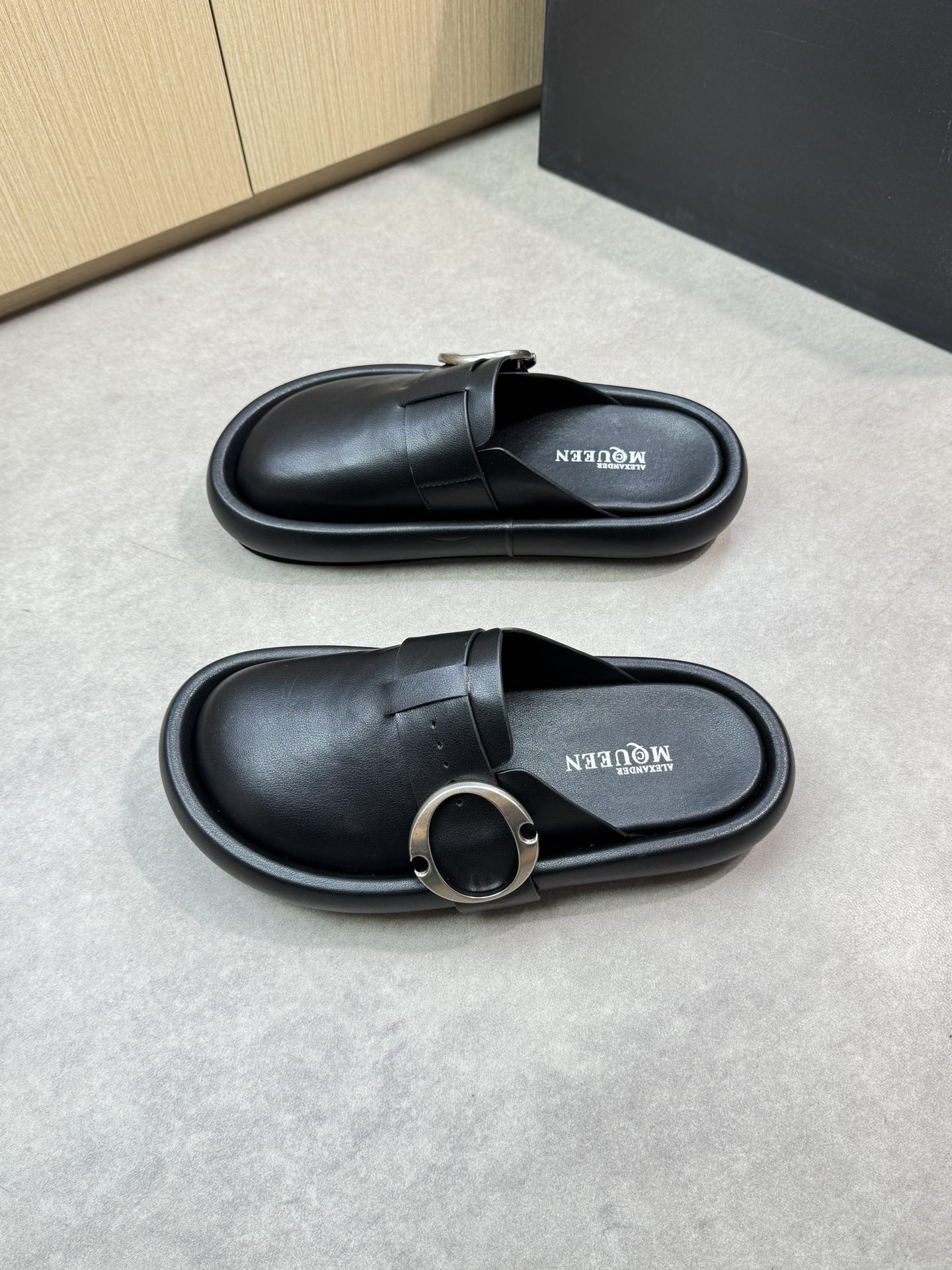 Alexander McQueen Leather Mules with Metal Buckle Detail - Premium Quality 4 i1746553583 6 2
