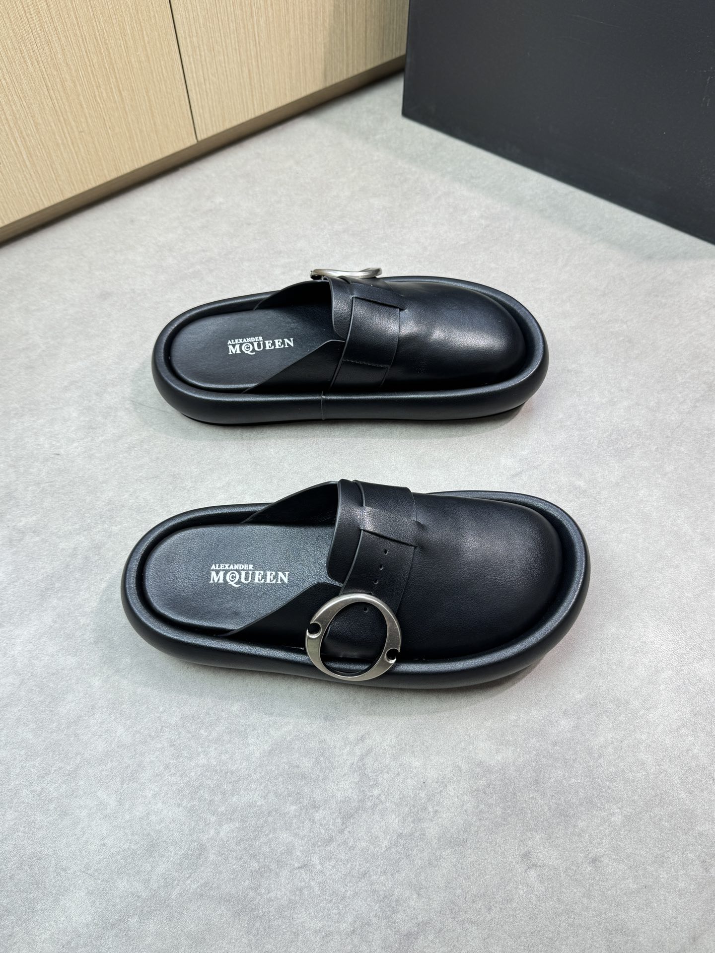 Alexander McQueen Leather Mules with Metal Buckle Detail - Premium Quality 2 i1746553583 7845 0