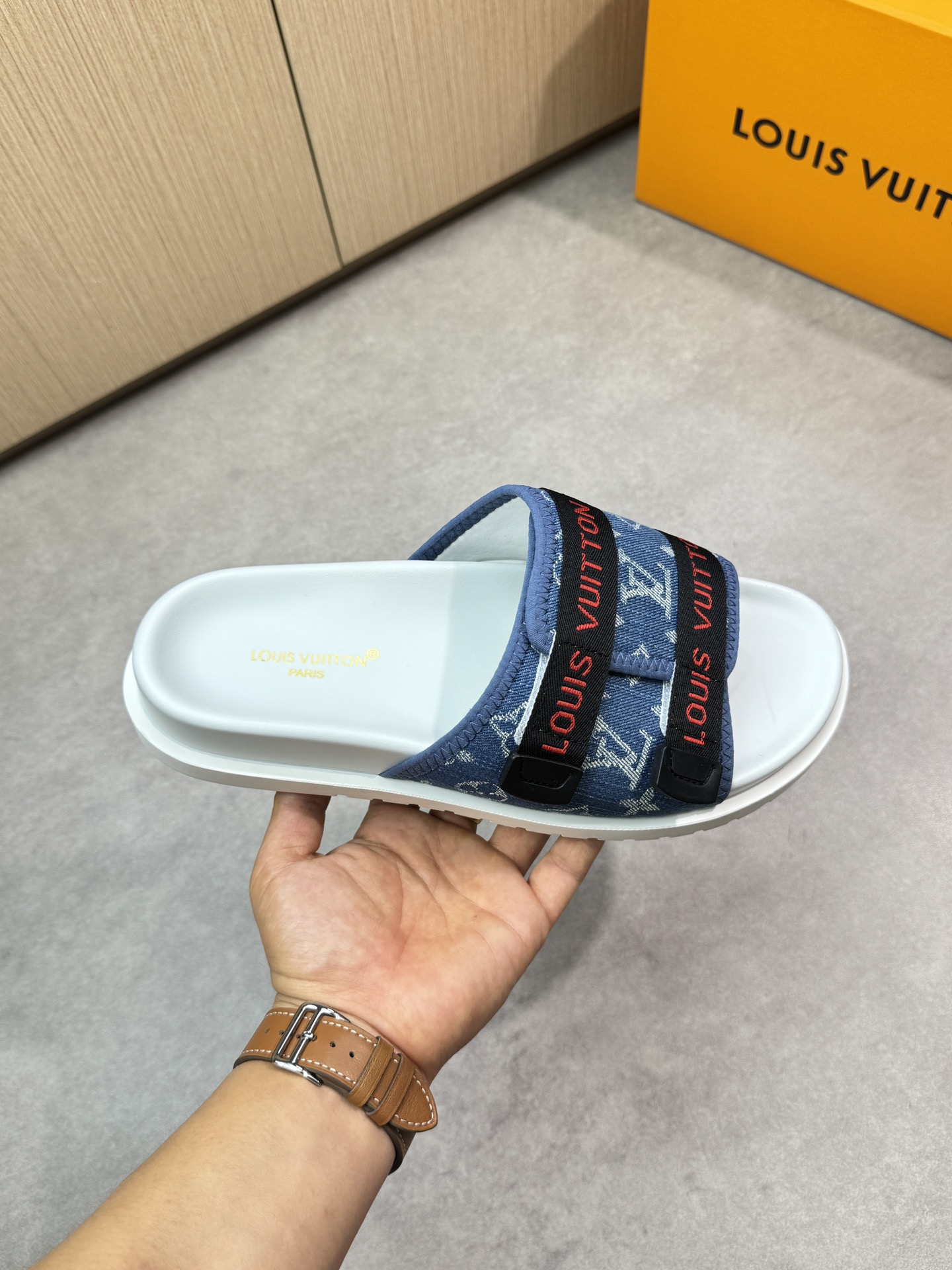 Louis Vuitton Sandal Blue Logo, Premium Quality, Comfortable and Stylish 5 i1746636620 6697 3