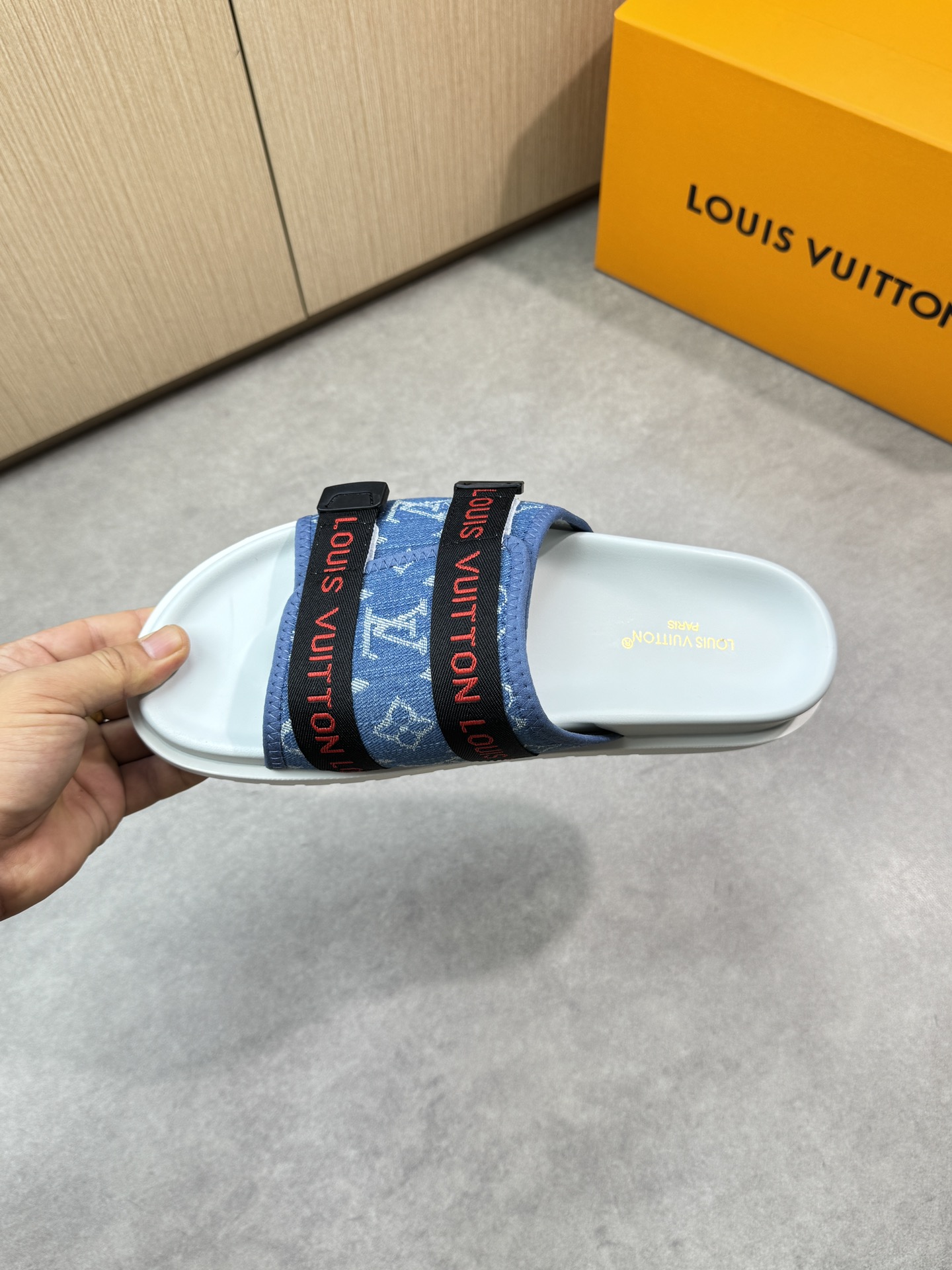 Louis Vuitton Sandal Blue Logo, Premium Quality, Comfortable and Stylish 6 i1746636620 9205 4