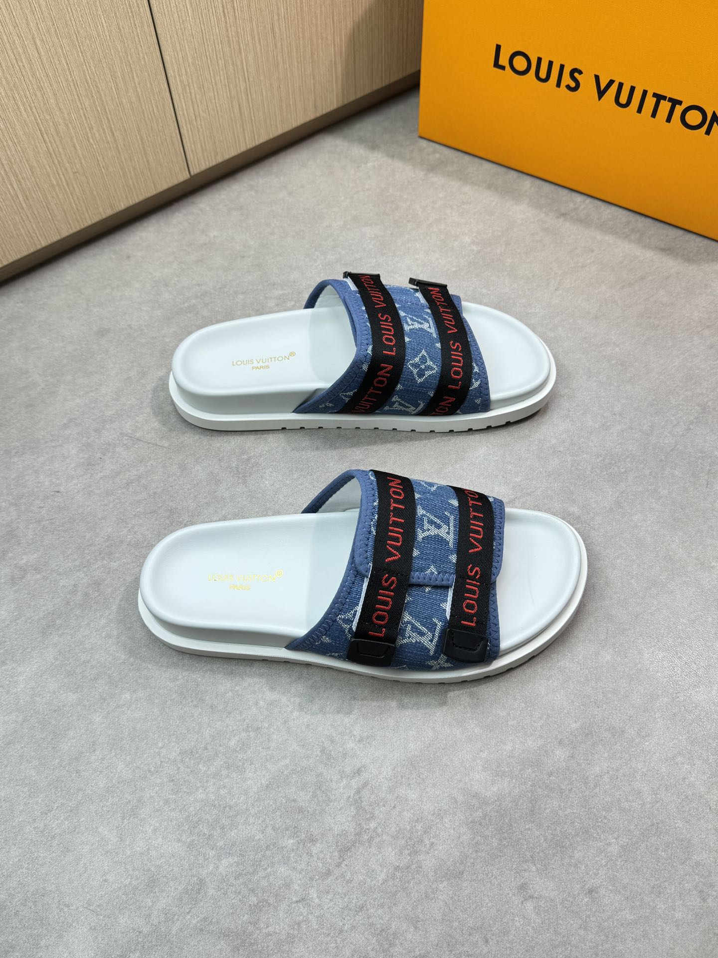 Louis Vuitton Sandal Blue Logo, Premium Quality, Comfortable and Stylish 1 Louis Vuitton Sandal Blue Logo, Premium Quality, Comfortable and Stylish