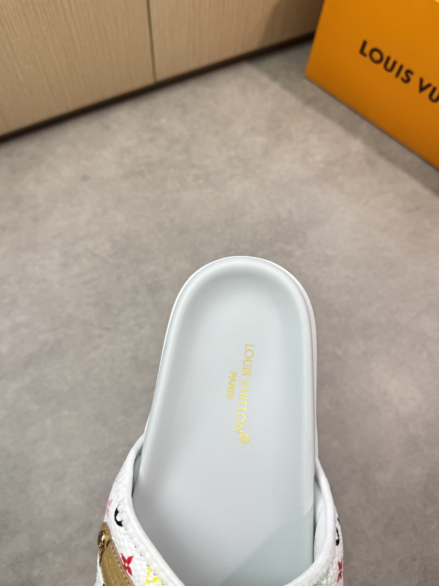 Louis Vuitton Women's White Monogram Canvas Cross Strap Flat Sandals Slides 8 i1746637264 4992 6