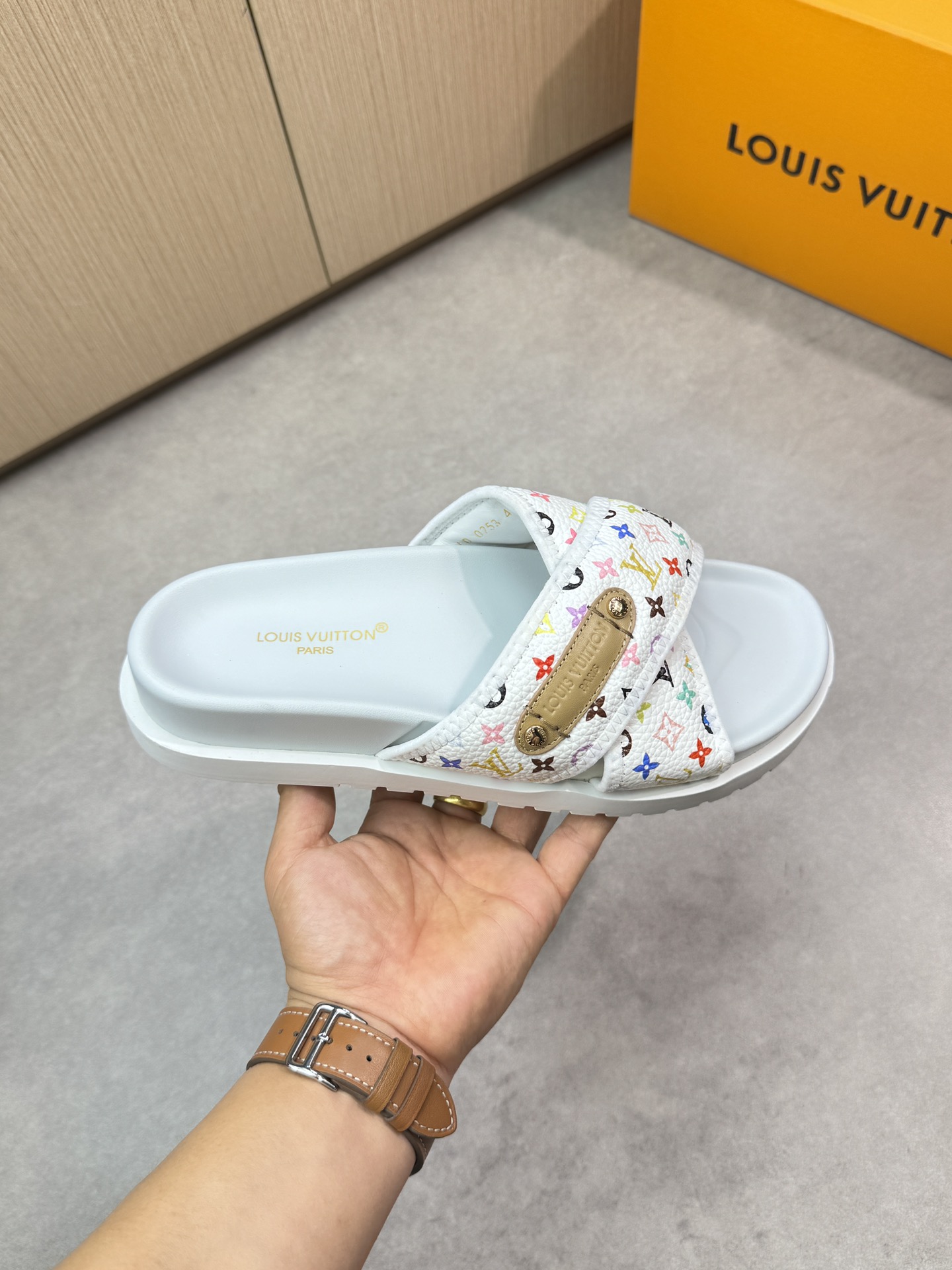 Louis Vuitton Women's White Monogram Canvas Cross Strap Flat Sandals Slides 5 i1746637264 5736 3