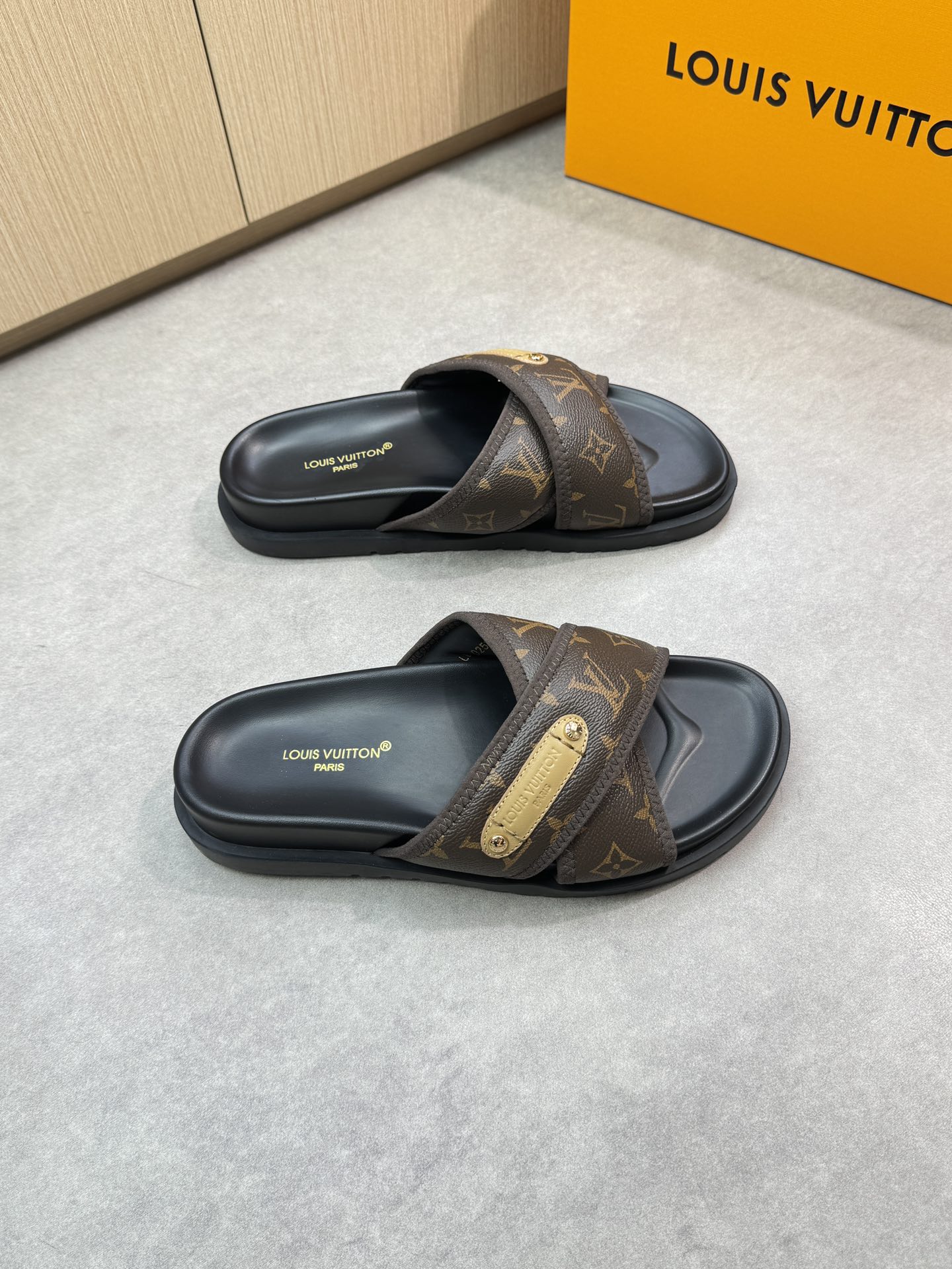 Louis Vuitton Monogram Canvas Sandals, Comfortable & Stylish, Size 39-44 1 Louis Vuitton Monogram Canvas Sandals, Comfortable & Stylish, Size 39-44