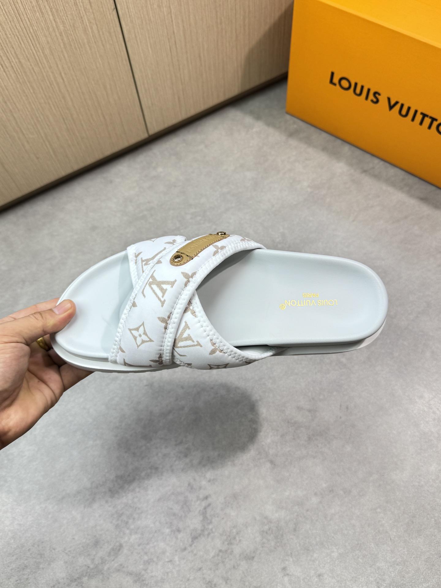 Louis Vuitton Women's Sandal Cross Strap Luxury Slide White, Sizes 39-44 6 i1746637743 4280 4