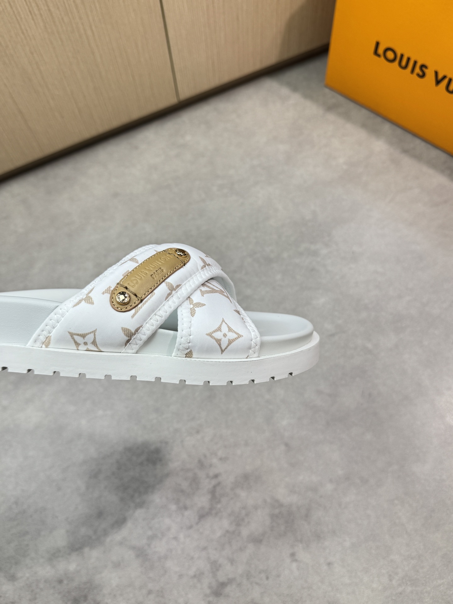 Louis Vuitton Women's Sandal Cross Strap Luxury Slide White, Sizes 39-44 9 i1746637743 6980 7