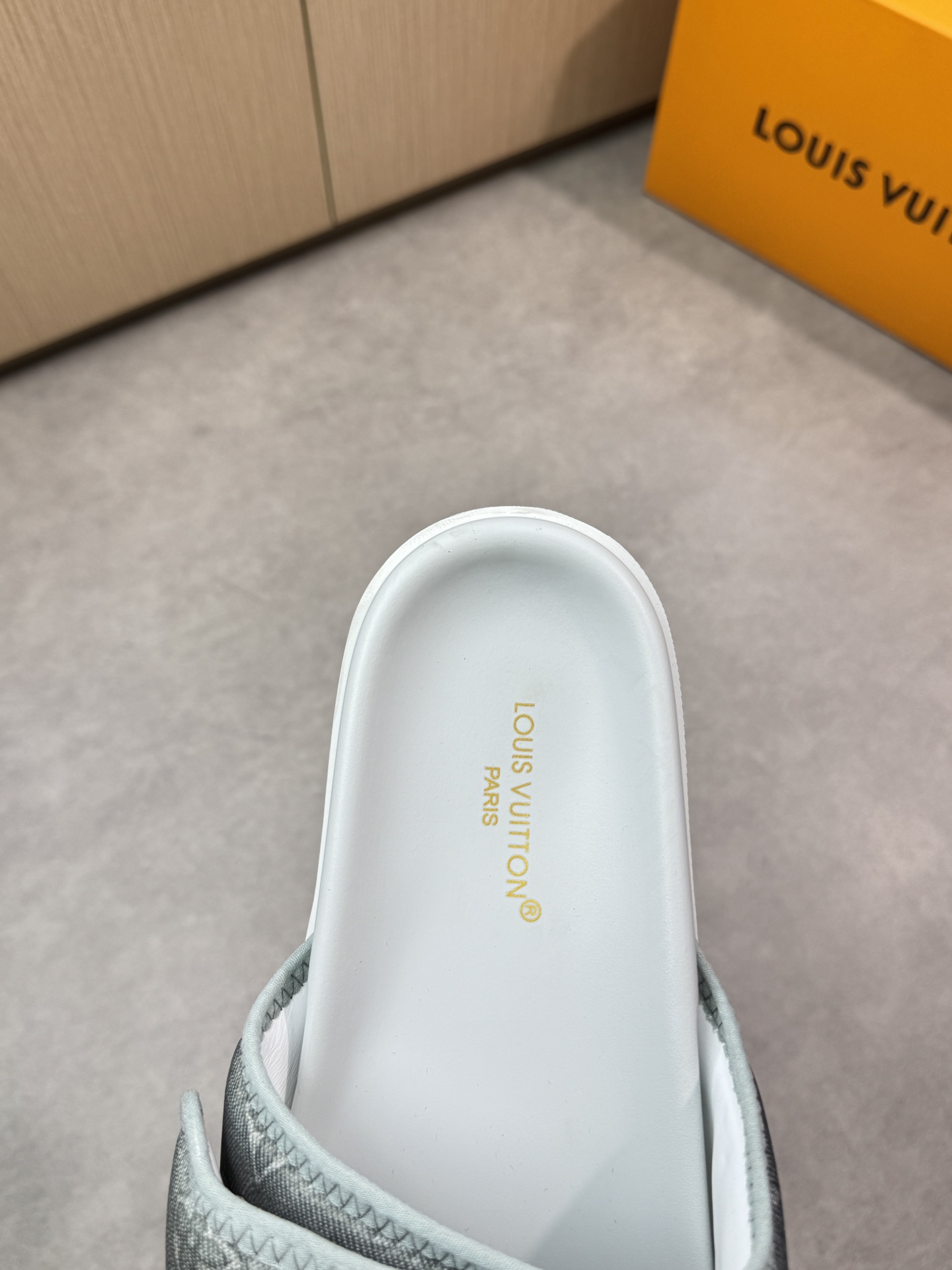 Louis Vuitton Monogram Fabric Summer Beach Slide Sandals for Men (Gray) 8 i1746638169 8480 6