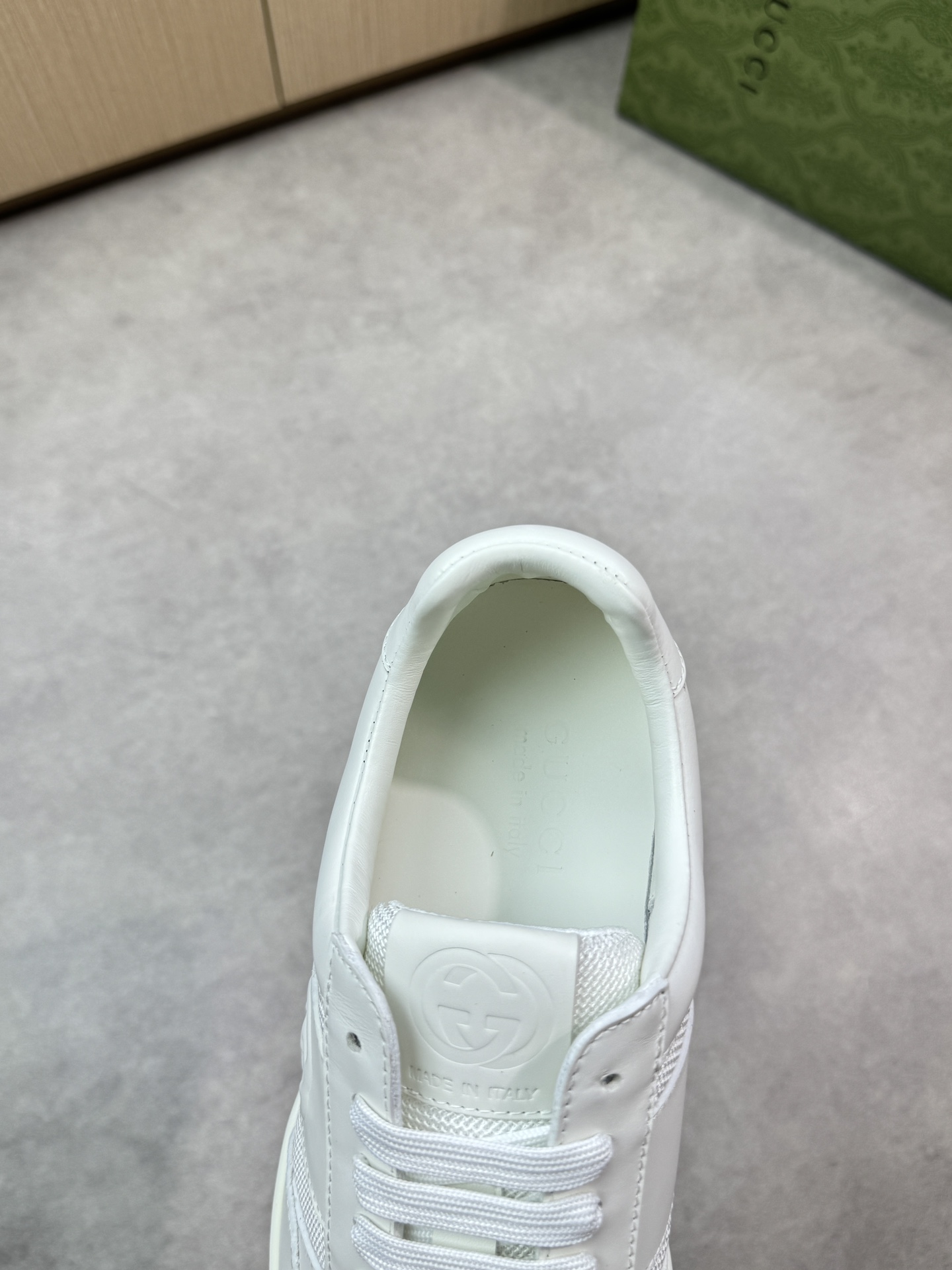 Gucci Men's White Leather and Canvas Ace Sneakers- Luxury Quality 8 i1746726363 8614 6