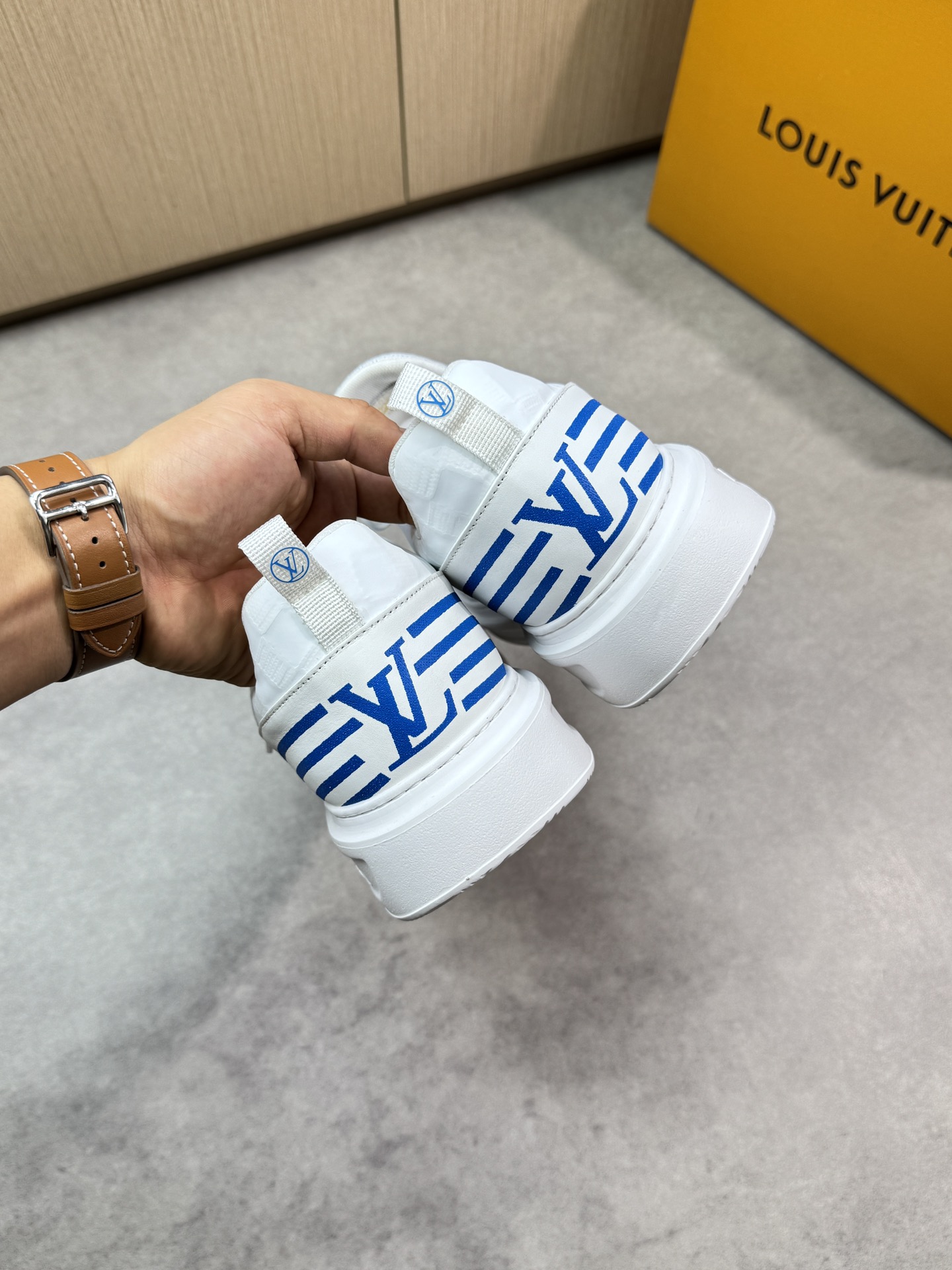 Louis Vuitton Men's Blue & White Knit Sneakers - High Quality, Size 39-44 9 i1746726843 3847 7