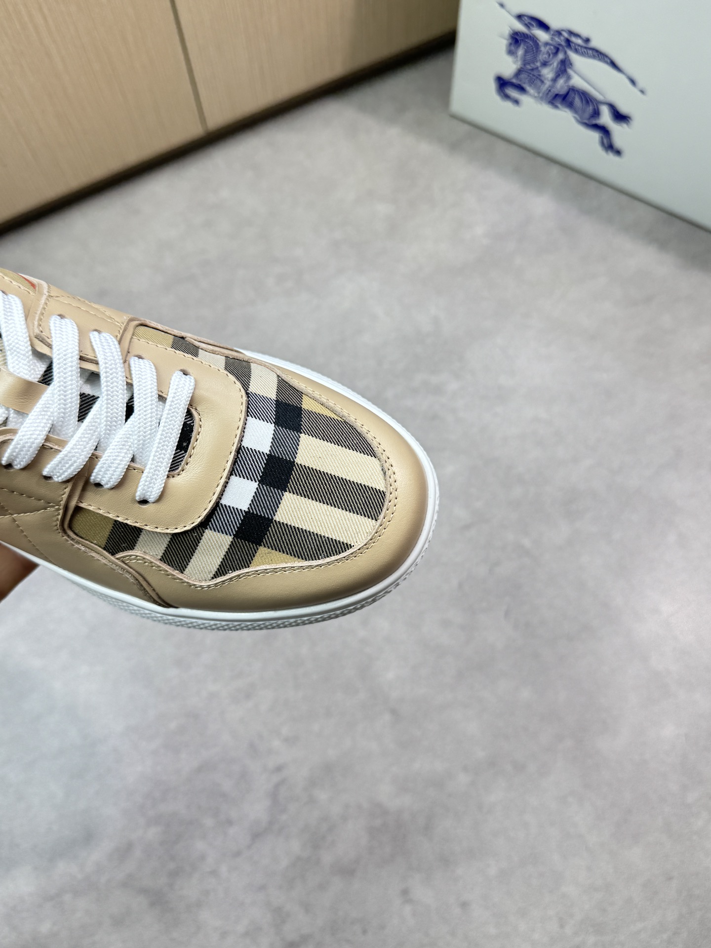 Burberry Men's Check Leather Trim Sneakers Casual Shoes 7 i1746982975 7504 5