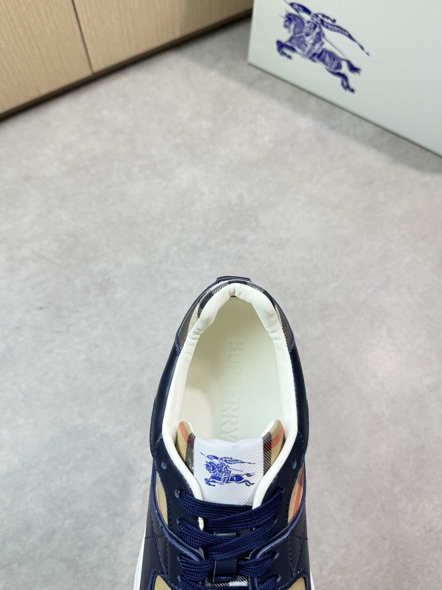 Burberry Men's Leather & Check Canvas Sneakers - Casual & Stylish 8 i1746983018 5343 6