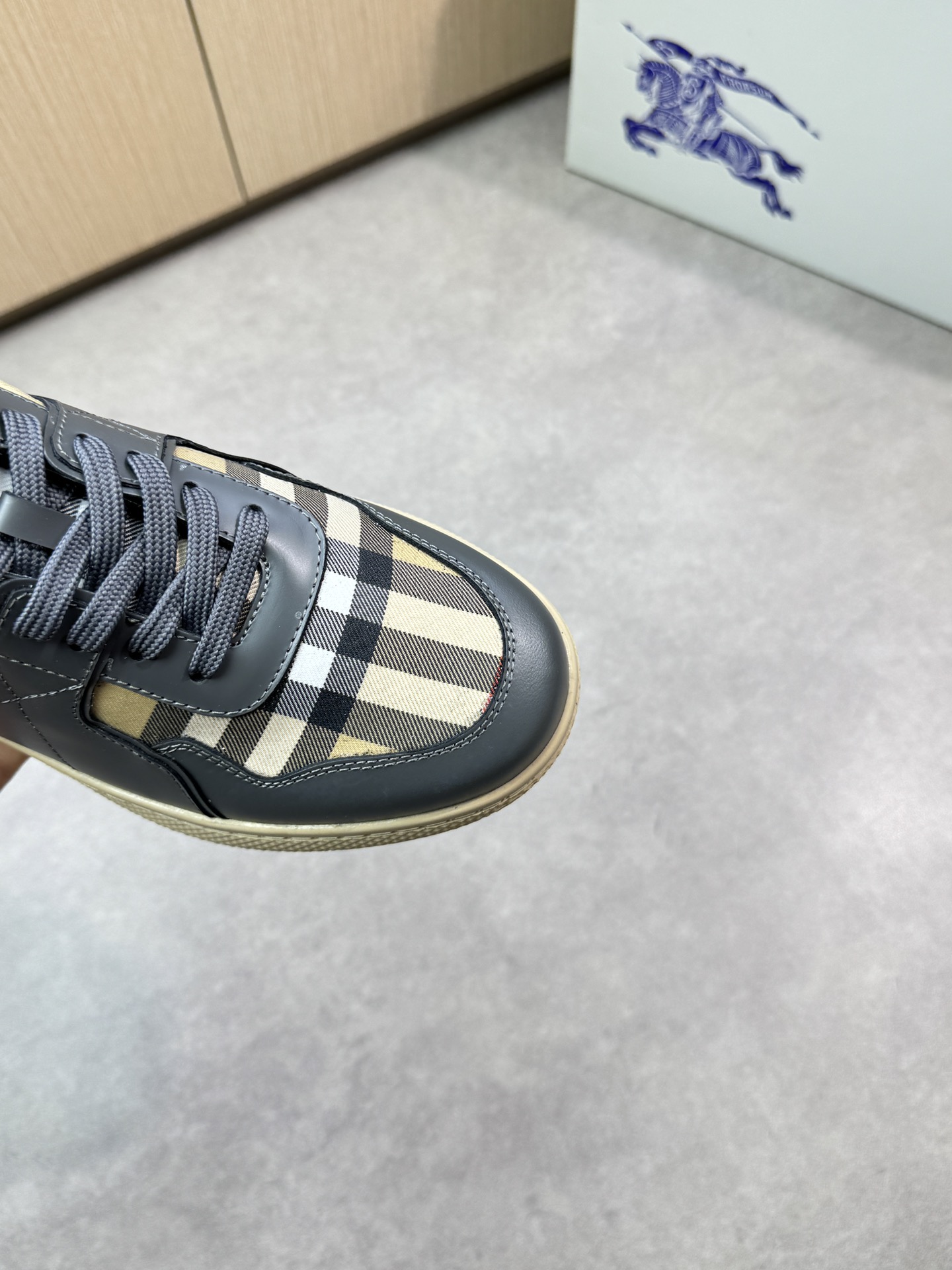 Burberry Men's Leather and Check Casual Sneakers - Classic Style 7 i1746983756 8553 5