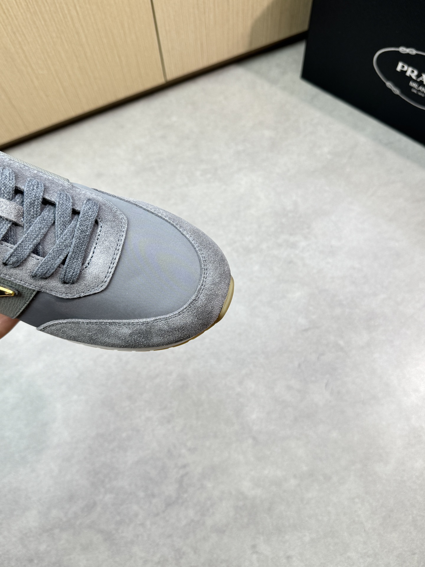 Prada Men's Gray Leather & Suede Lace-Up Sneakers, Sizes 38-44 7 i1746984234 7636 5
