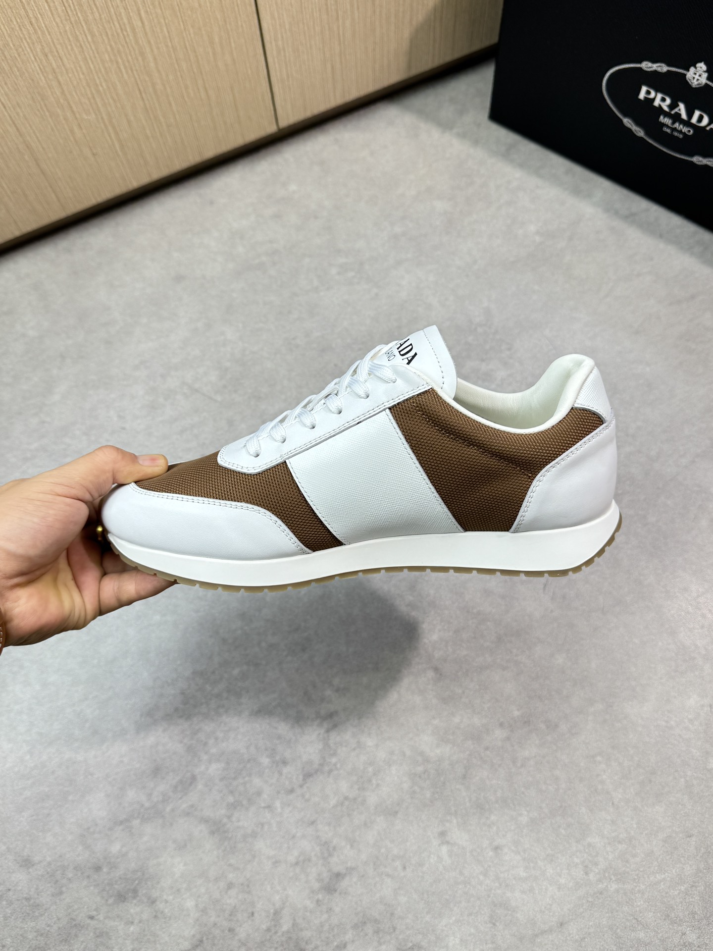 Prada Men's Nappa Leather & Canvas Lace-Up Sneakers - Size 38-44 6 i1746984633 353 4