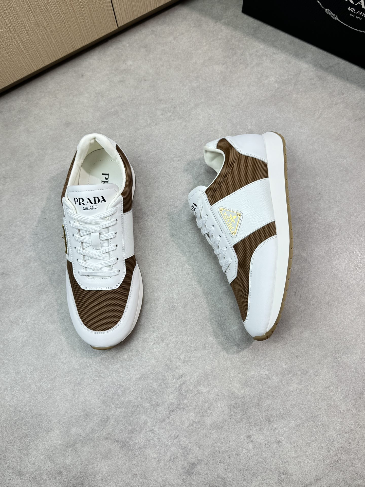 Prada Men's Nappa Leather & Canvas Lace-Up Sneakers - Size 38-44 3 i1746984633 4012 1