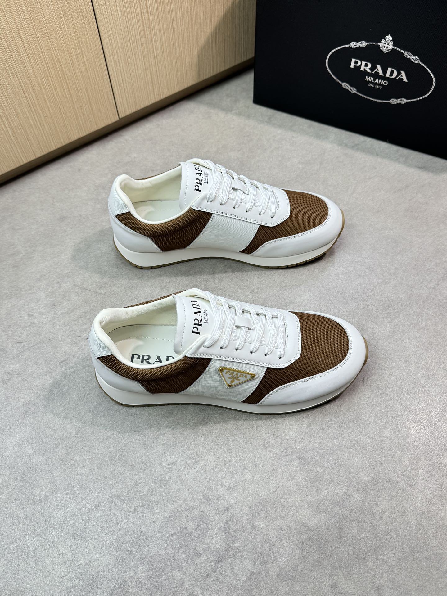 Prada Men's Nappa Leather & Canvas Lace-Up Sneakers - Size 38-44 2 i1746984633 4794 0