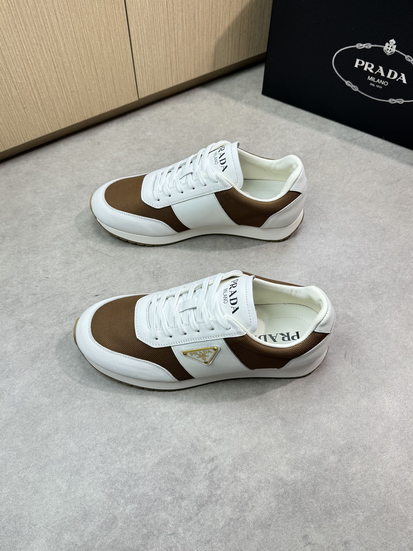 Prada Men's Nappa Leather & Canvas Lace-Up Sneakers - Size 38-44 4 i1746984633 5981 2