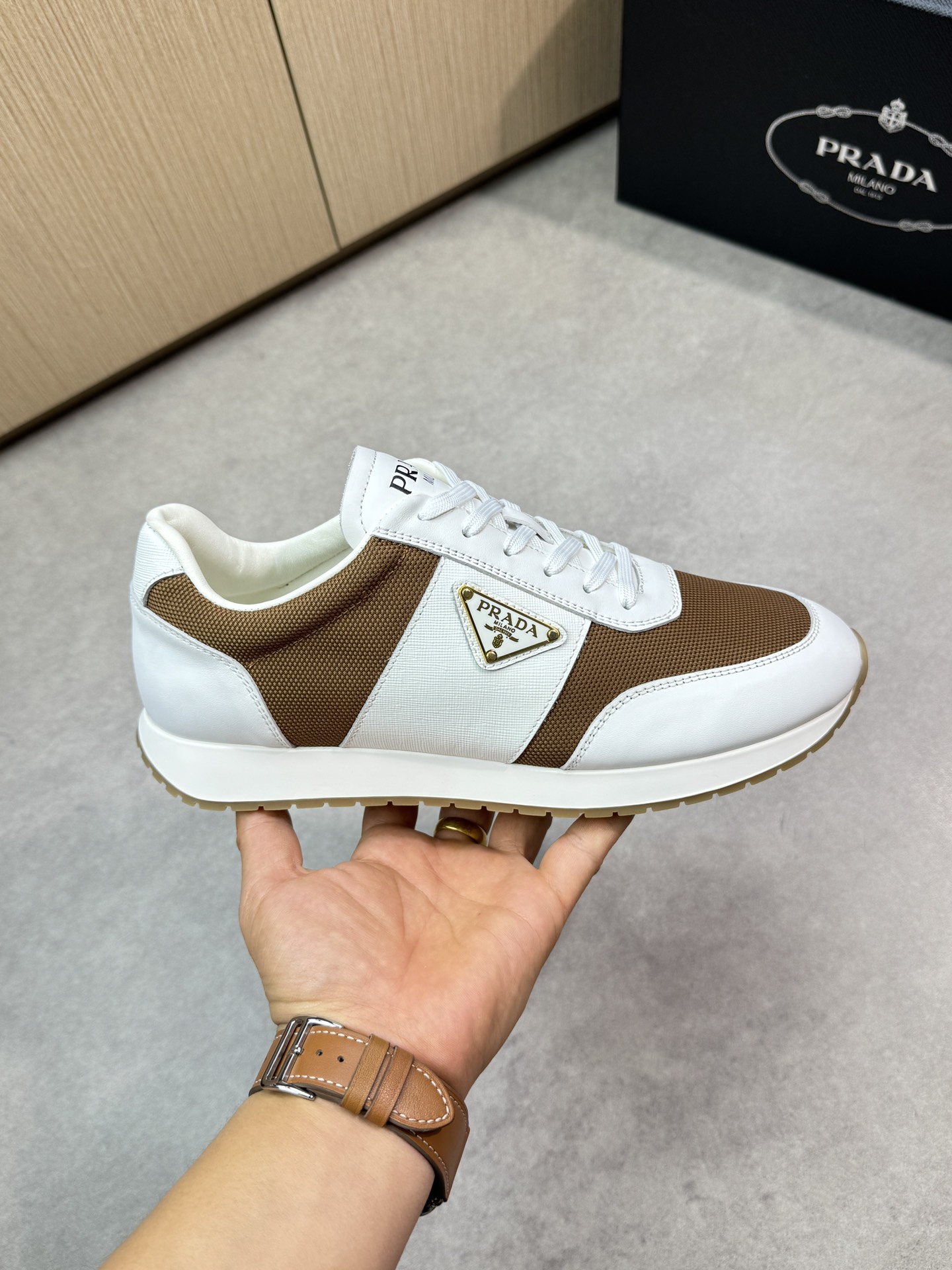 Prada Men's Nappa Leather & Canvas Lace-Up Sneakers - Size 38-44 5 i1746984633 9251 3