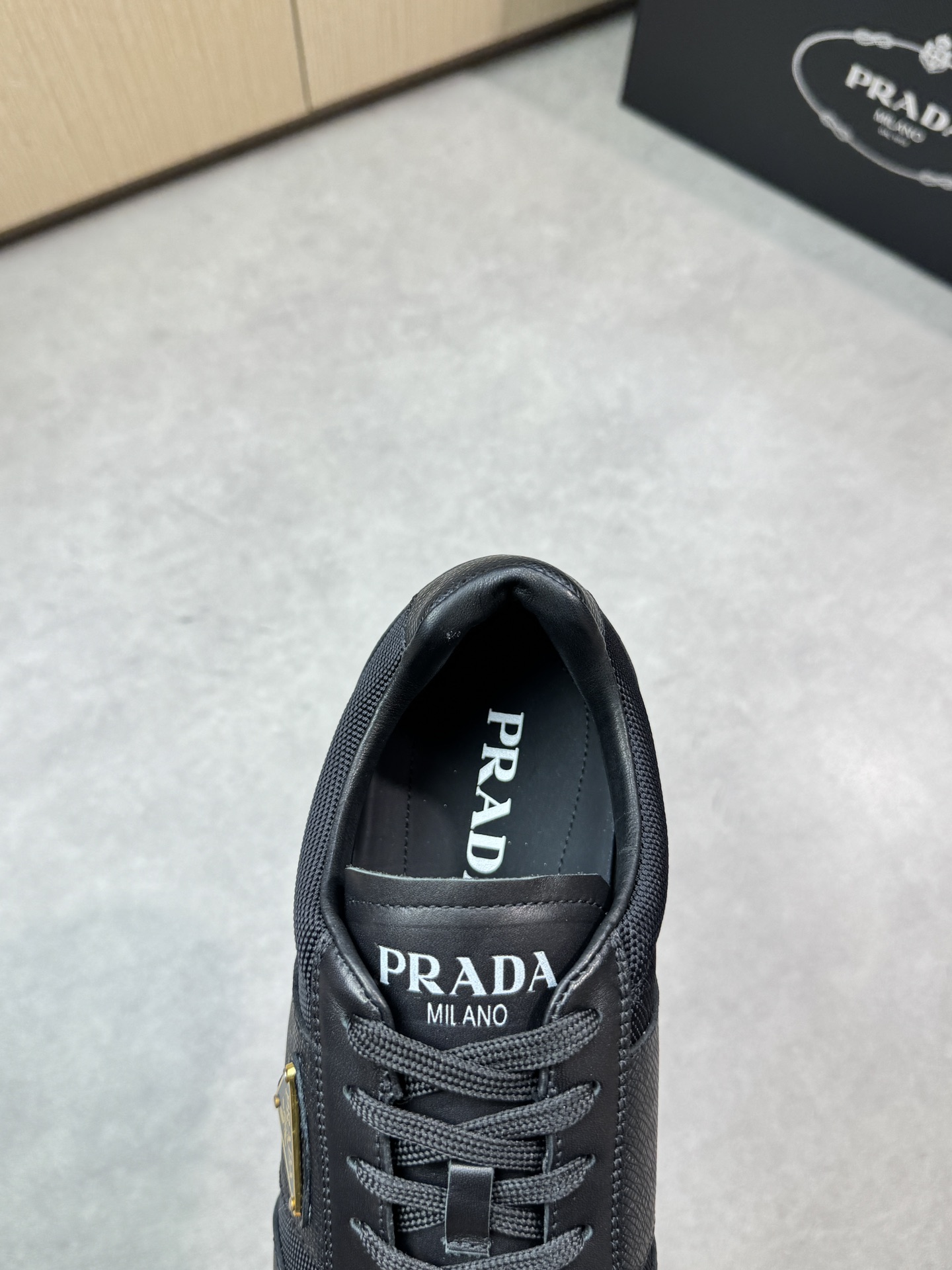 Prada Men's Nappa Leather & Canvas Sneakers - Black - Sizes 38-44 8 i1746984733 2198 6