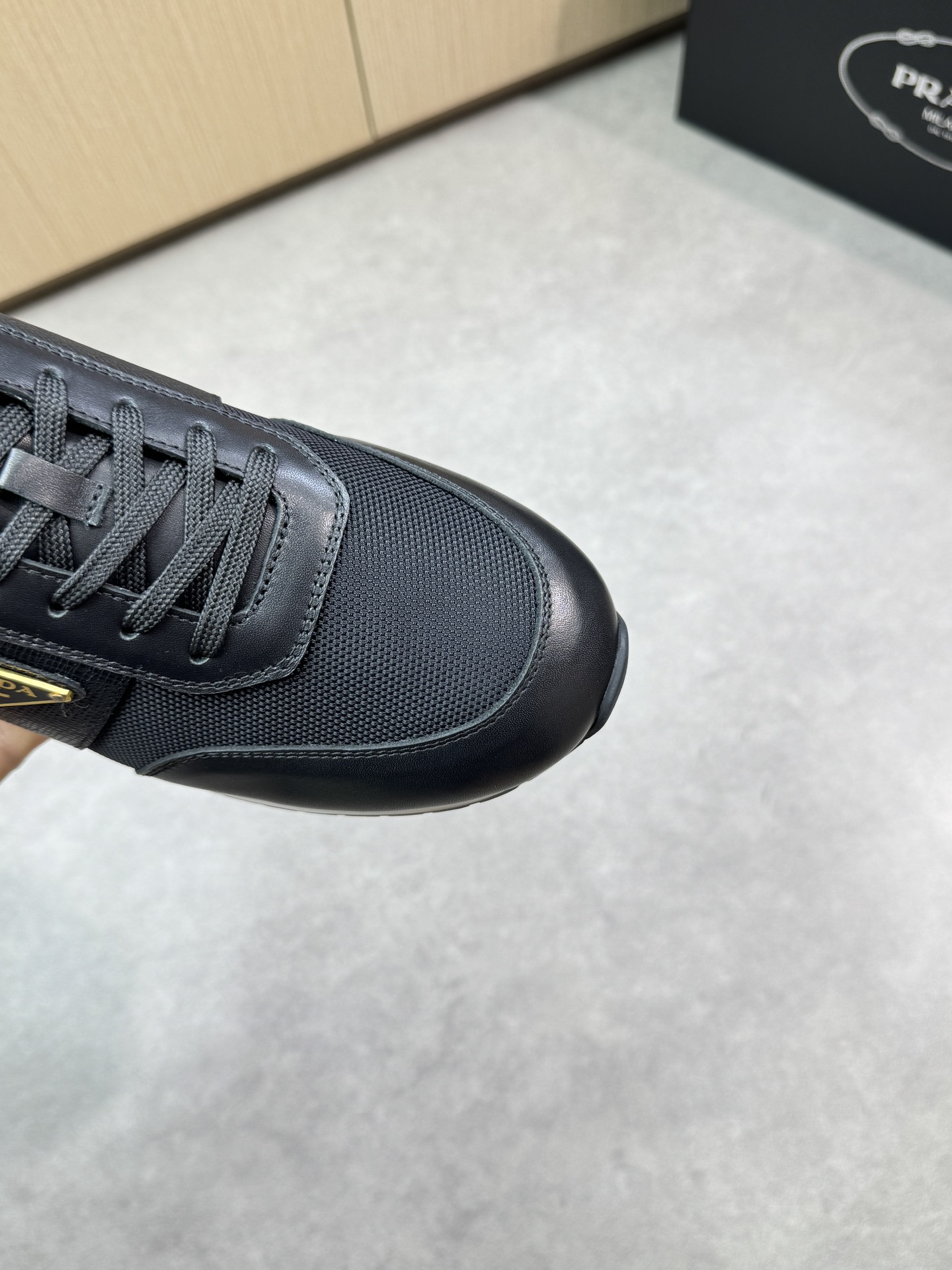 Prada Men's Nappa Leather & Canvas Sneakers - Black - Sizes 38-44 7 i1746984733 3994 5