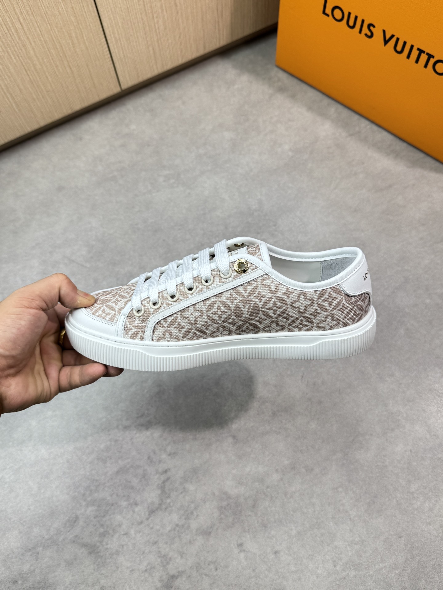Louis Vuitton Women's LV Monogram Canvas Sneaker Beige/White 5 i1748537738 120 4