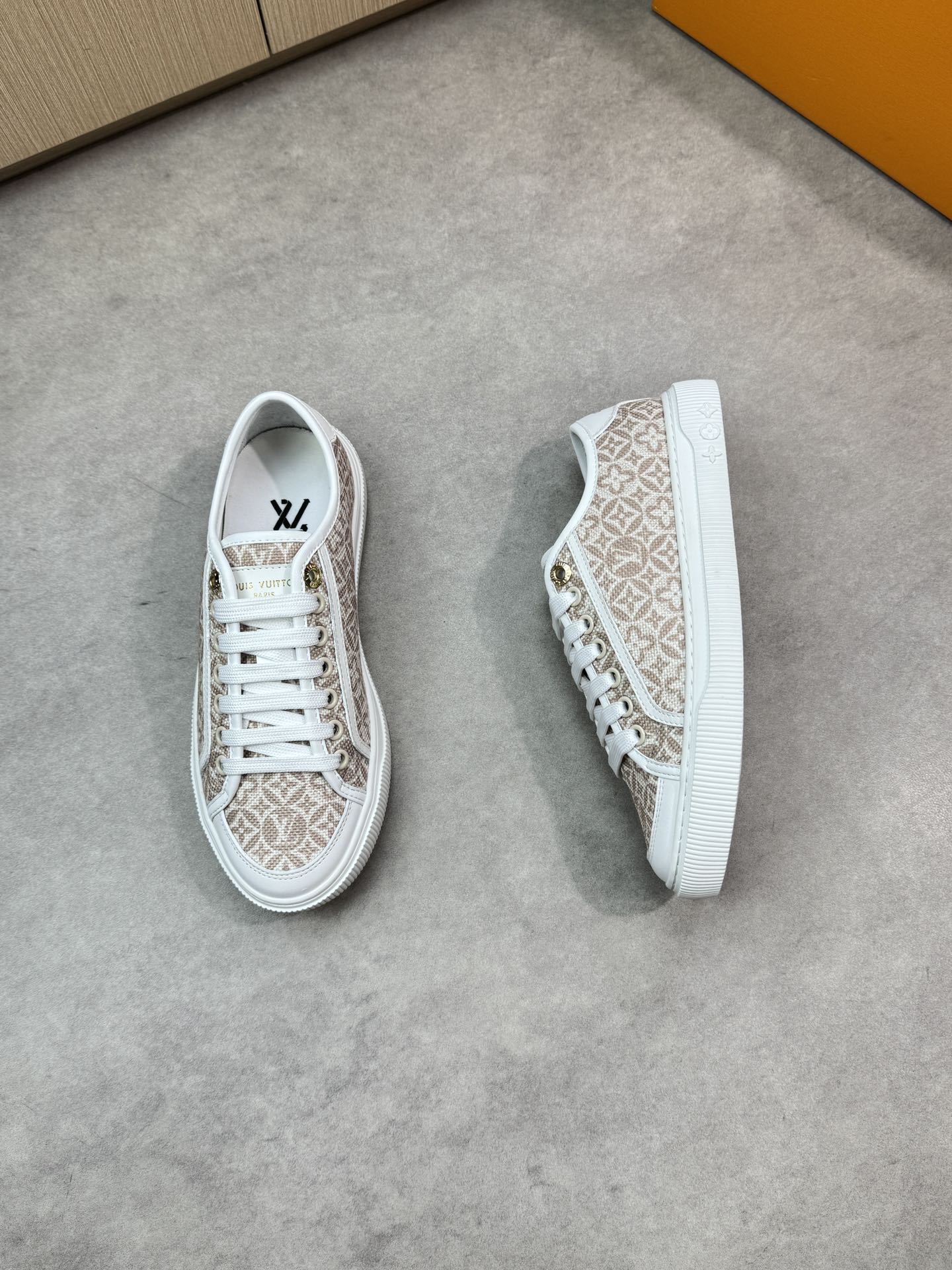 Louis Vuitton Women's LV Monogram Canvas Sneaker Beige/White 2 i1748537738 9347 1
