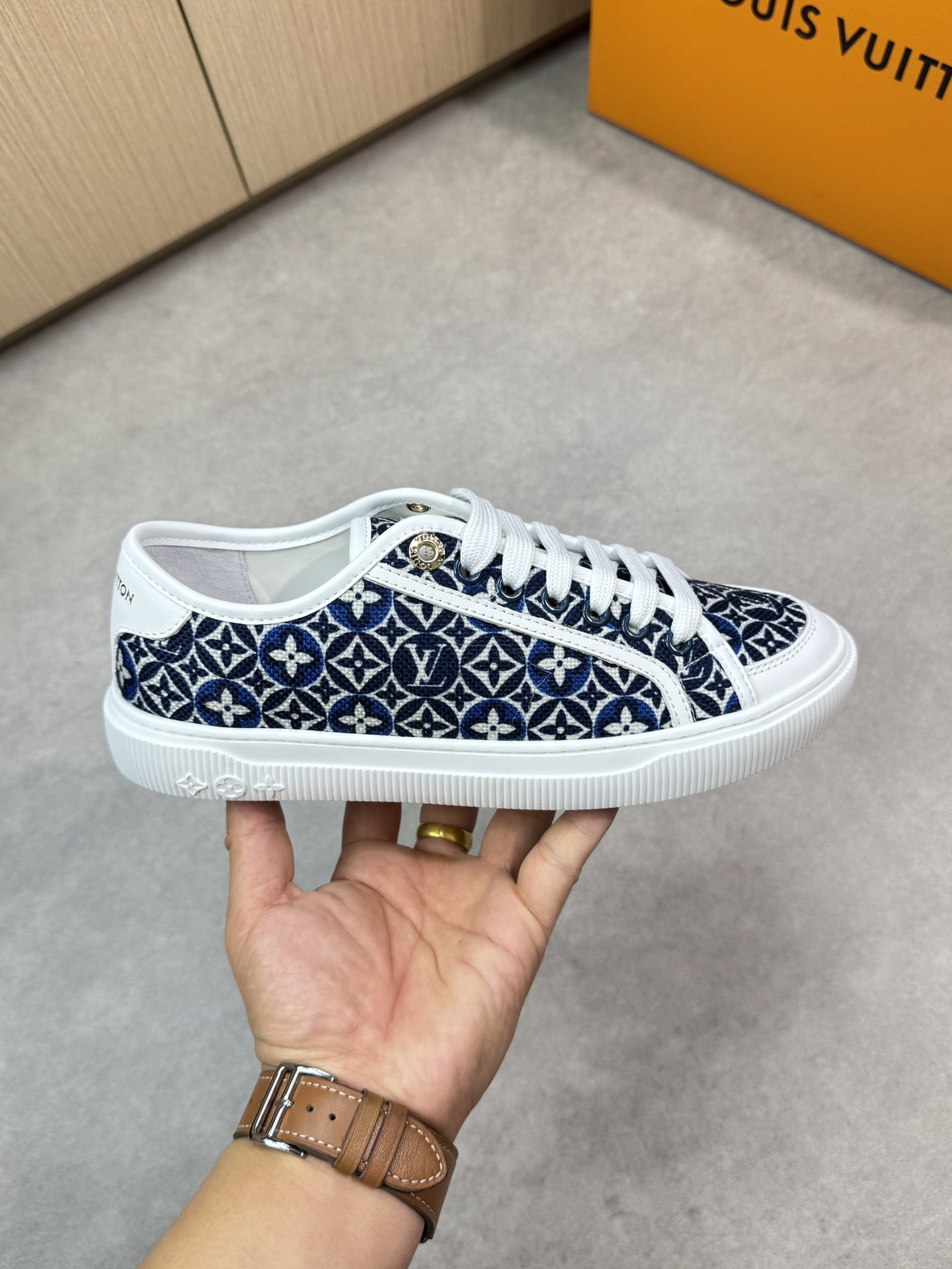 Louis Vuitton Monogram Nappa Leather Sneakers Unisex Casual Shoes 4 i1748537783 721 3