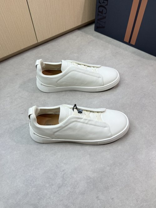 Zegna Men's White Leather Slip-On Sneakers - Casual Comfort & Style 1 Zegna Men's White Leather Slip-On Sneakers - Casual Comfort & Style