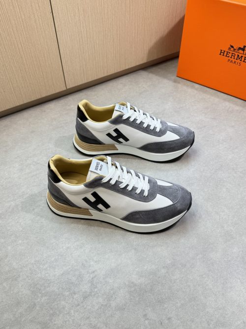 Hermes Men's Nappa & Suede Leather Sneakers with 'H' Logo - Size 39-44 1 Hermes Men's Nappa & Suede Leather Sneakers with 'H' Logo - Size 39-44