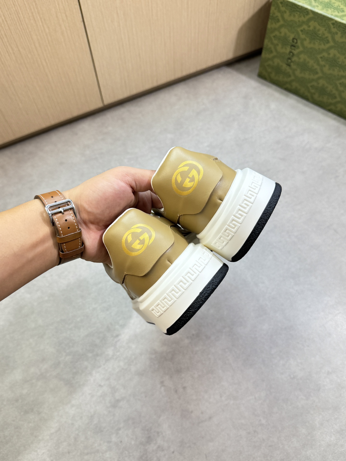 Gucci Monogram Leather Trim Sneakers, Iconic Design, Comfortable and Stylish 9 i1755016976 2182 7