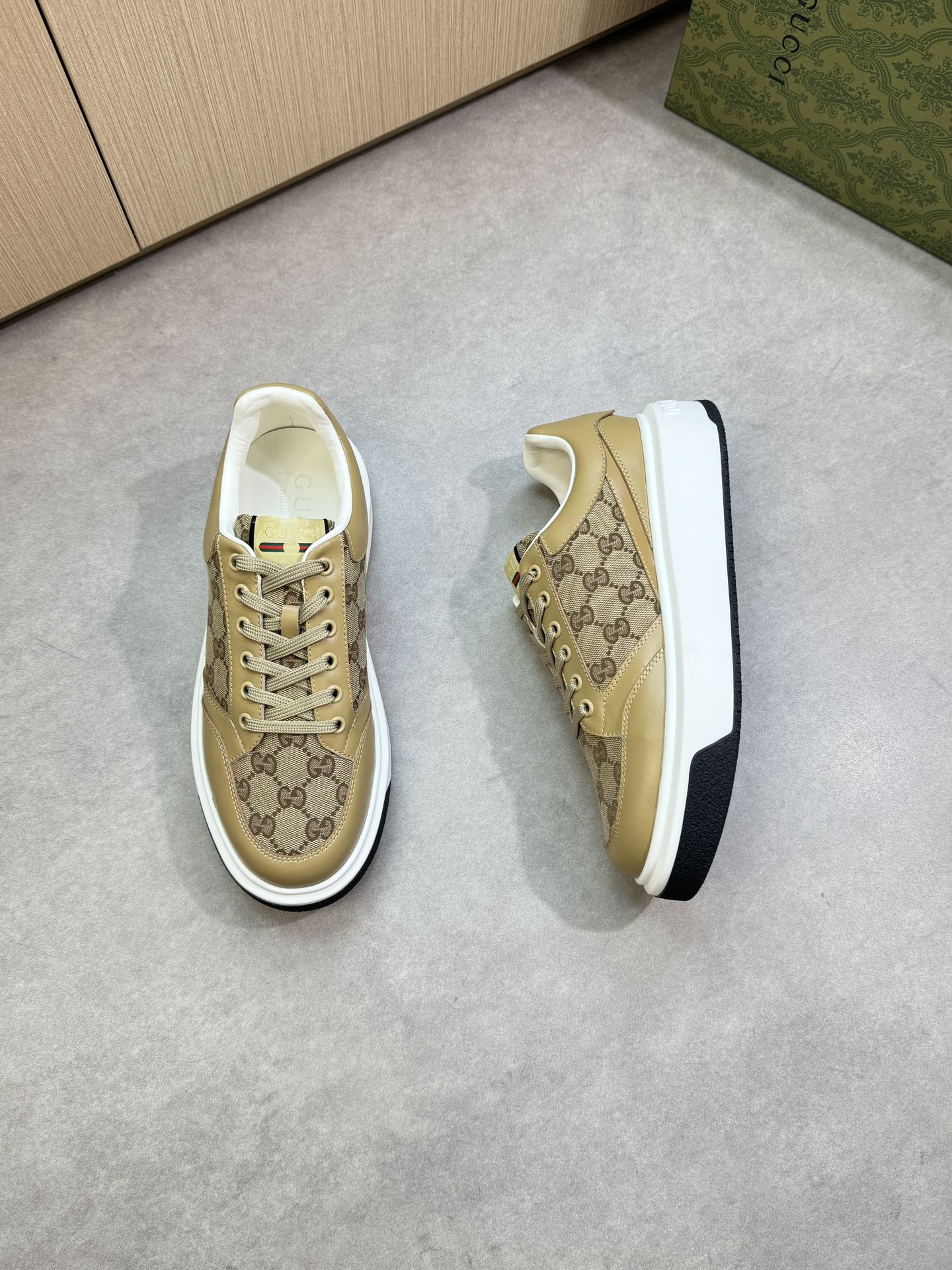 Gucci Monogram Leather Trim Sneakers, Iconic Design, Comfortable and Stylish 3 i1755016976 352 1