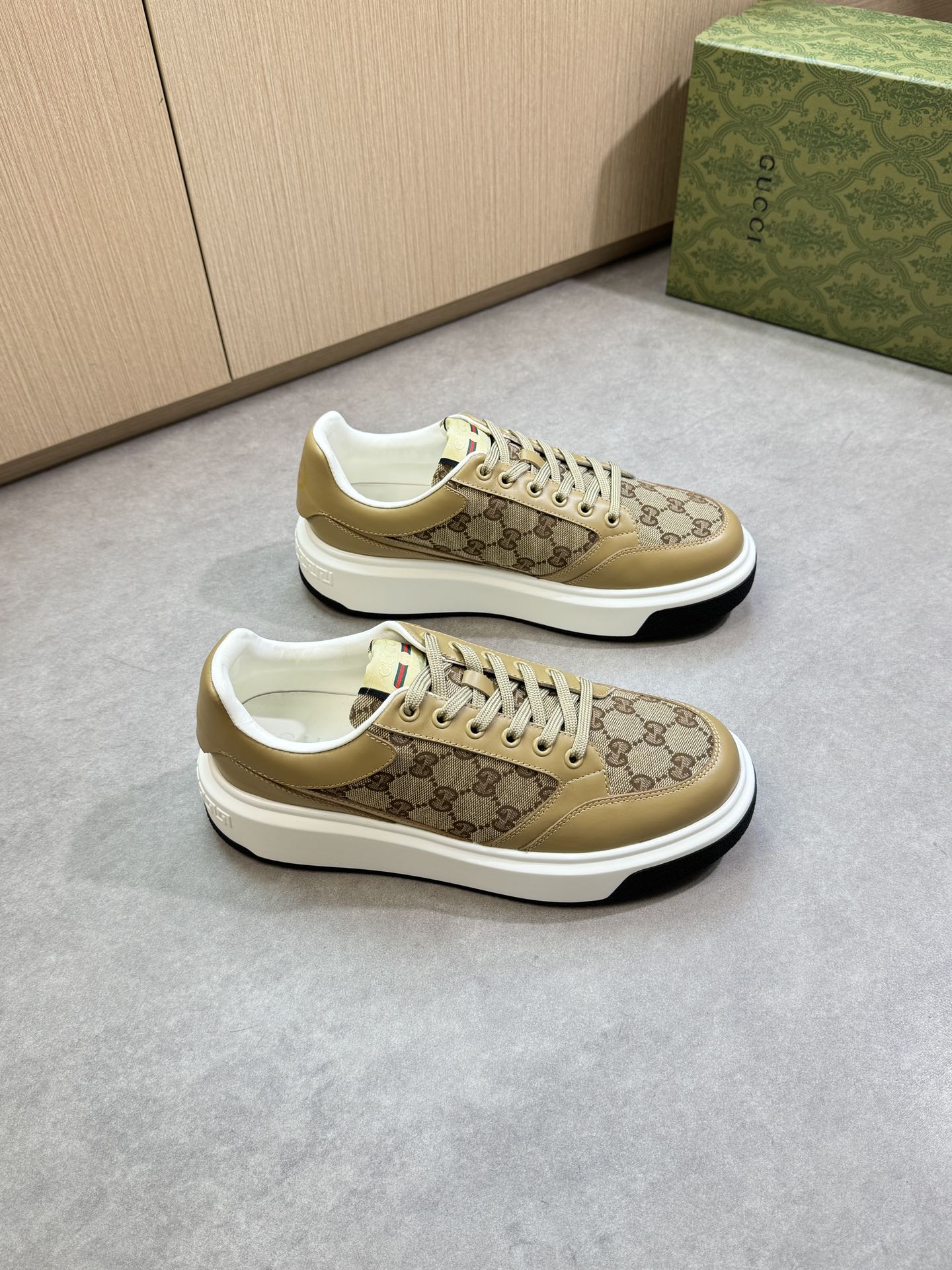 Gucci Monogram Leather Trim Sneakers, Iconic Design, Comfortable and Stylish 2 i1755016976 8937 0