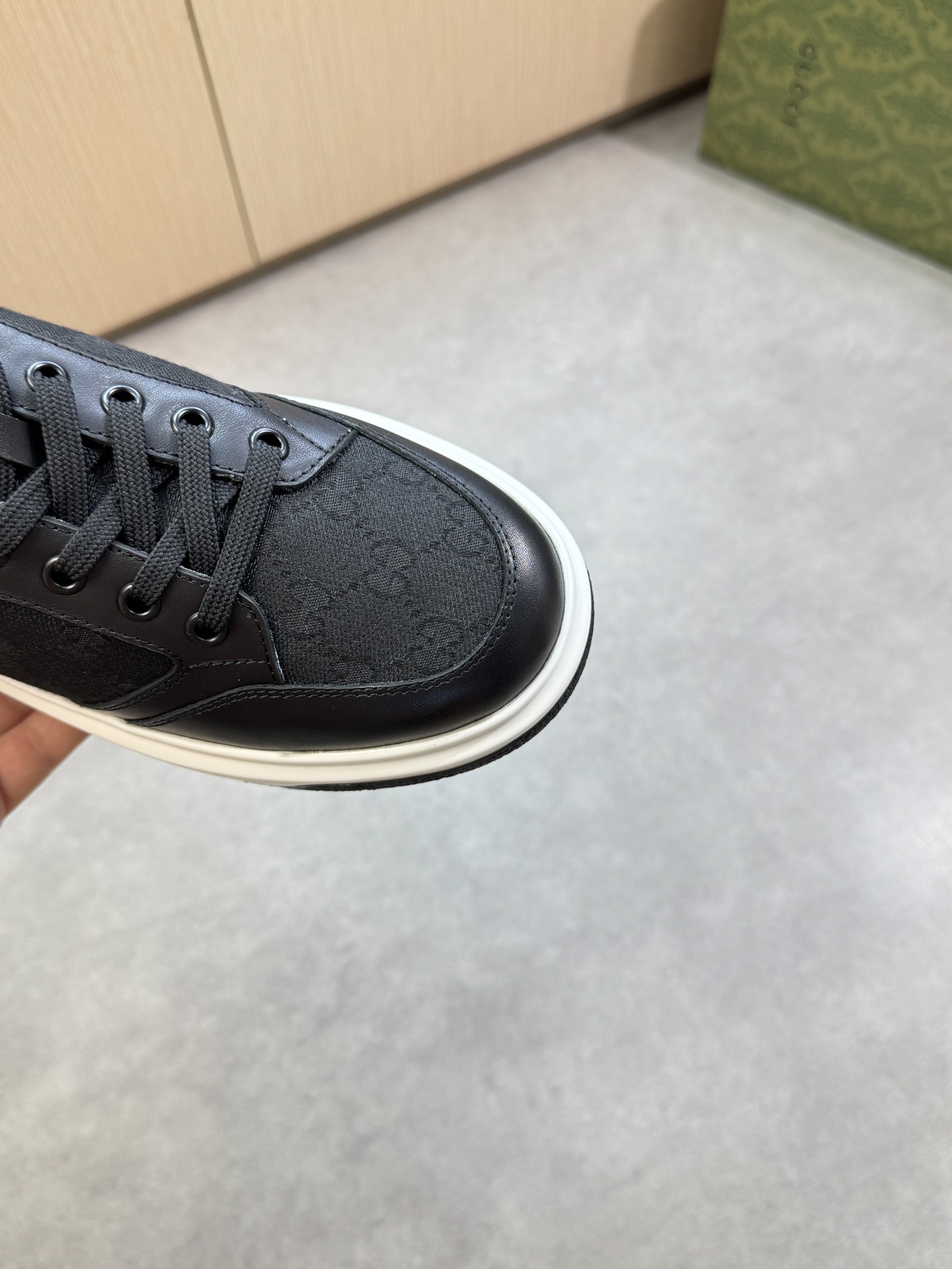Gucci Men's Black Leather & Canvas Platform Sneakers - Stylish & Comfortable 6 i1755016995 5390 5