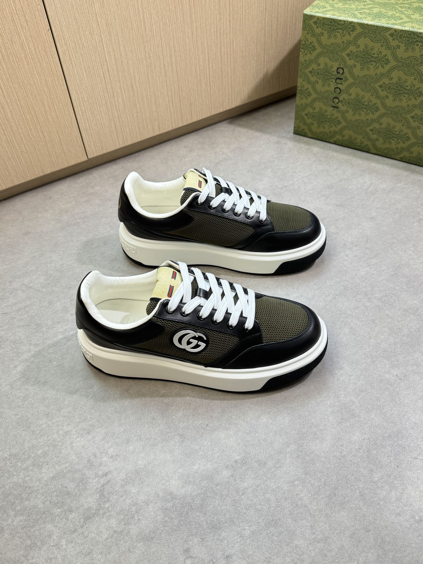 Gucci Men's Leather Trimmed Mesh Sneakers with Interlocking GG Logo 2 i1755017640 9023 0