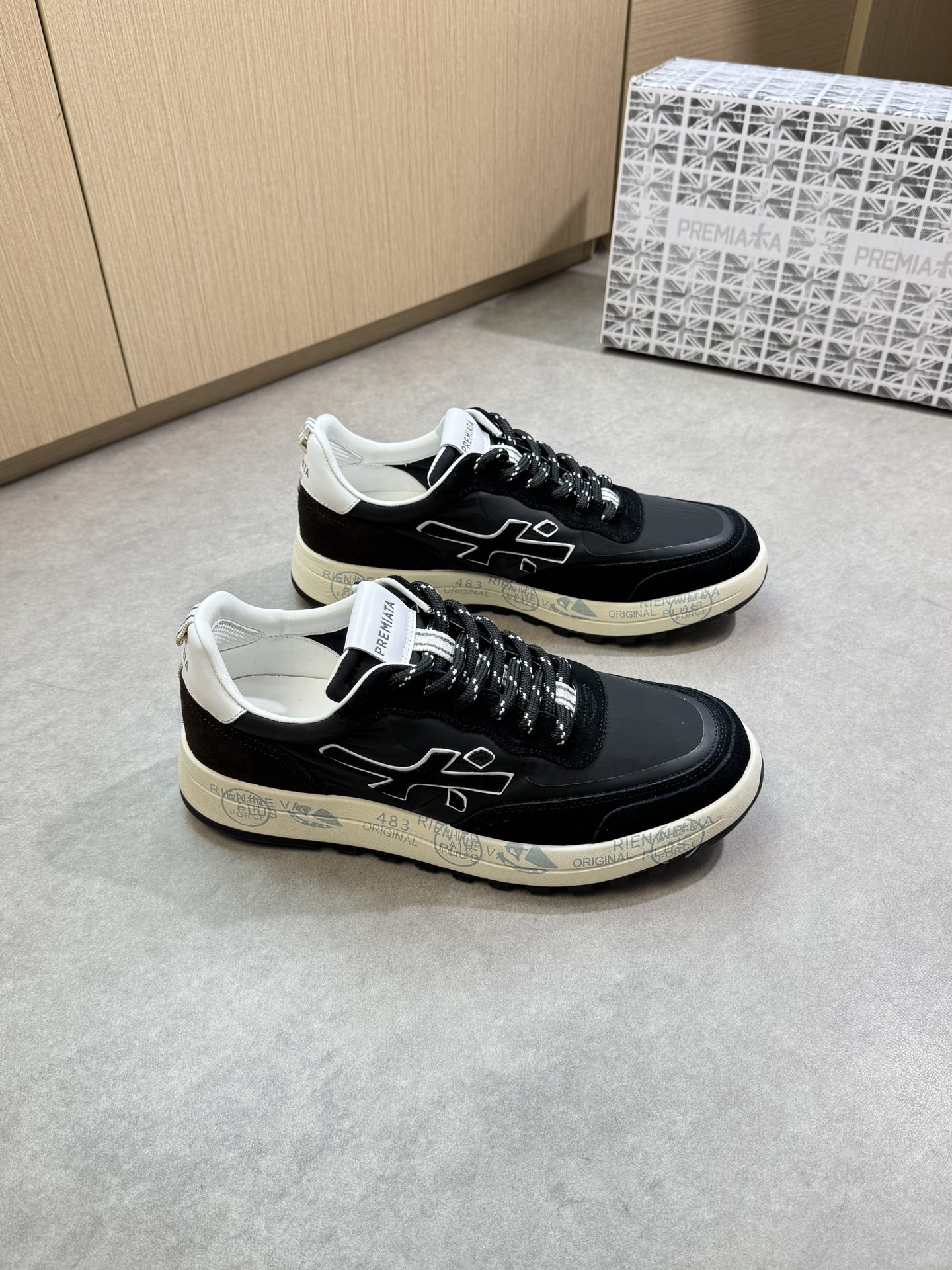 NO:352919,【PREMIATA】Premiata - High-end quality original single. Casual sports shoes - Upper back-fleece calfskin, brand high mercerized canvas, sewing brand 