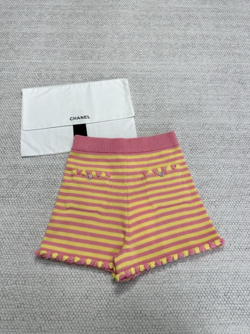 Chanel Striped Knit Shorts - Pink & Yellow, Women's Designer Fashion 1 Chanel Striped Knit Shorts - Pink & Yellow, Women's Designer Fashion