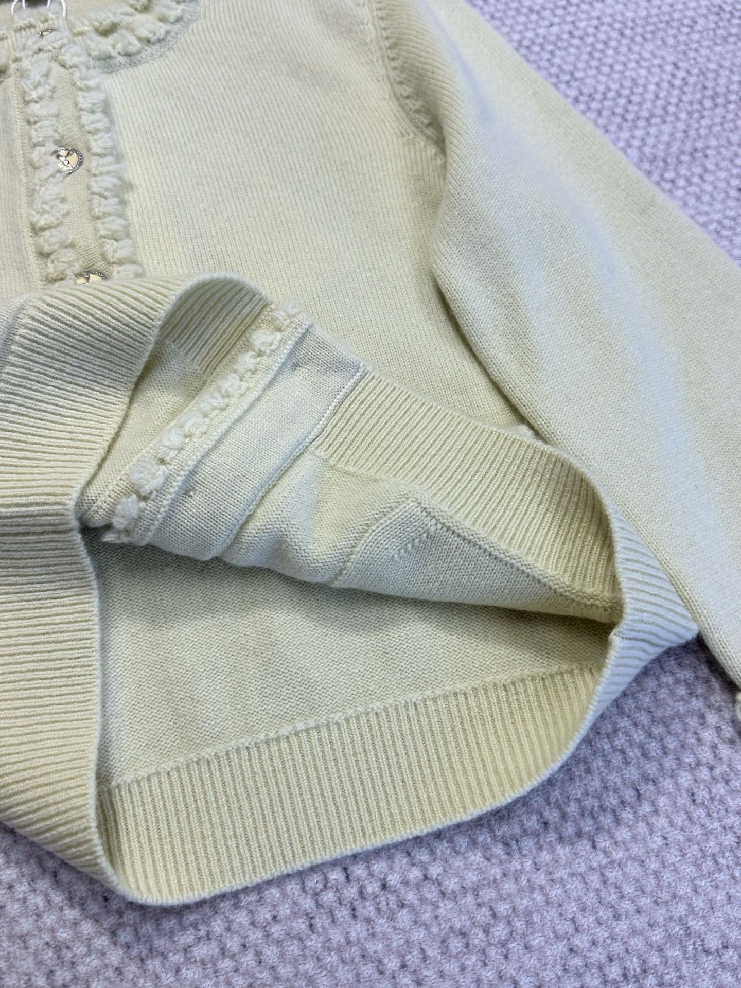Chanel Cashmere Knit Cardigan with Ruffle Trim and Decorative Buttons 9 i1749459100676 755 0 7