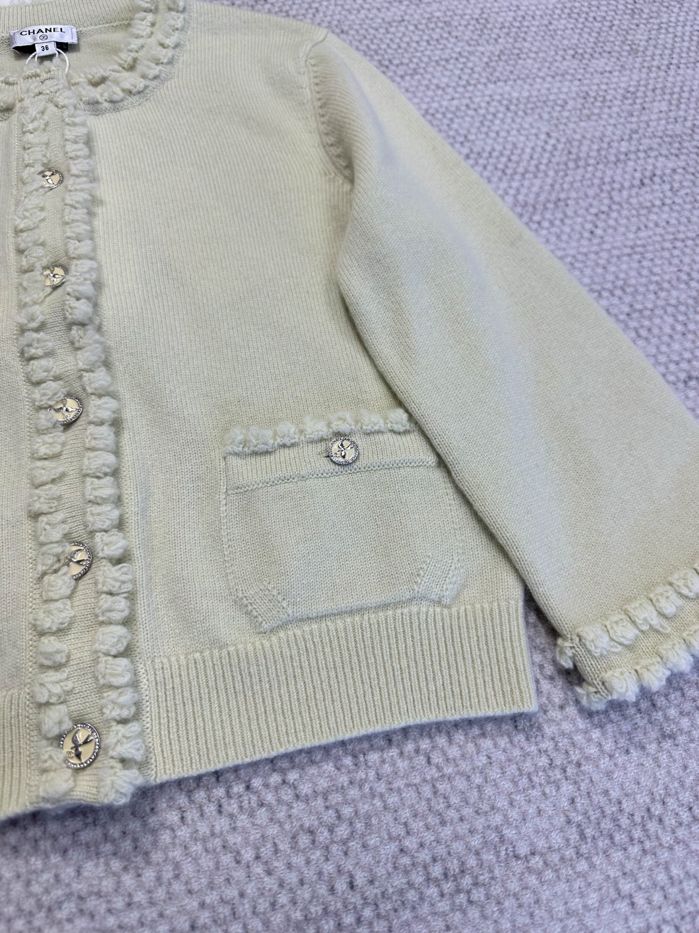 Chanel Cashmere Knit Cardigan with Ruffle Trim and Decorative Buttons 8 i1749459102267 2049 0 6