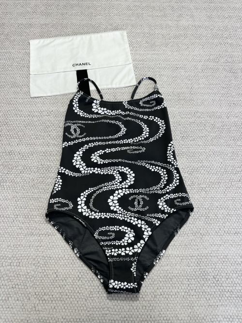 Chanel Cocobeach Black & White Floral Swimsuit - Summer Style 1 Chanel Cocobeach Black & White Floral Swimsuit - Summer Style