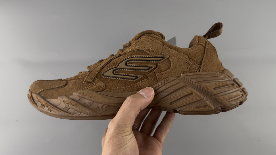 Skechers Chunky Suede Sneakers - Brown, Elevated Sole, Comfort & Style