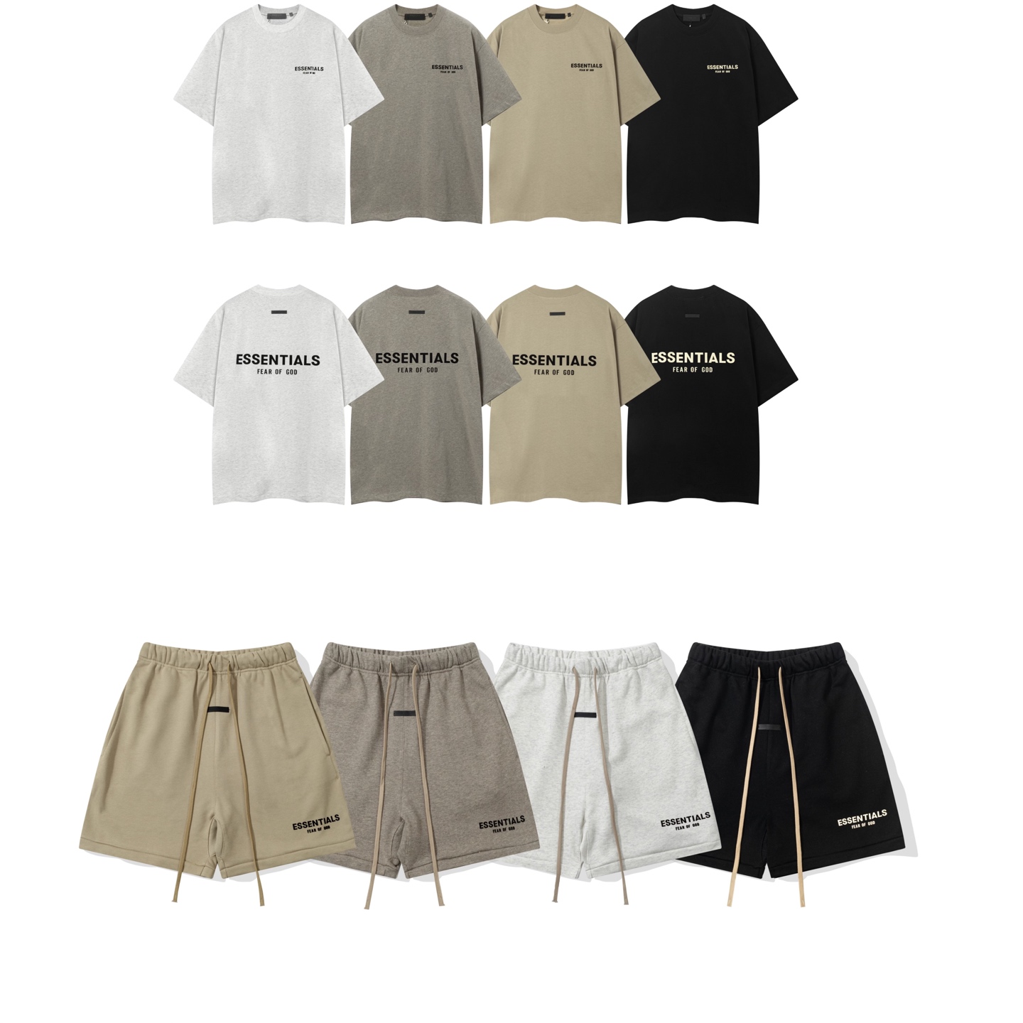 Fear of God Essentials Crew Neck T-Shirt & Sweat Shorts Set - S to XL
