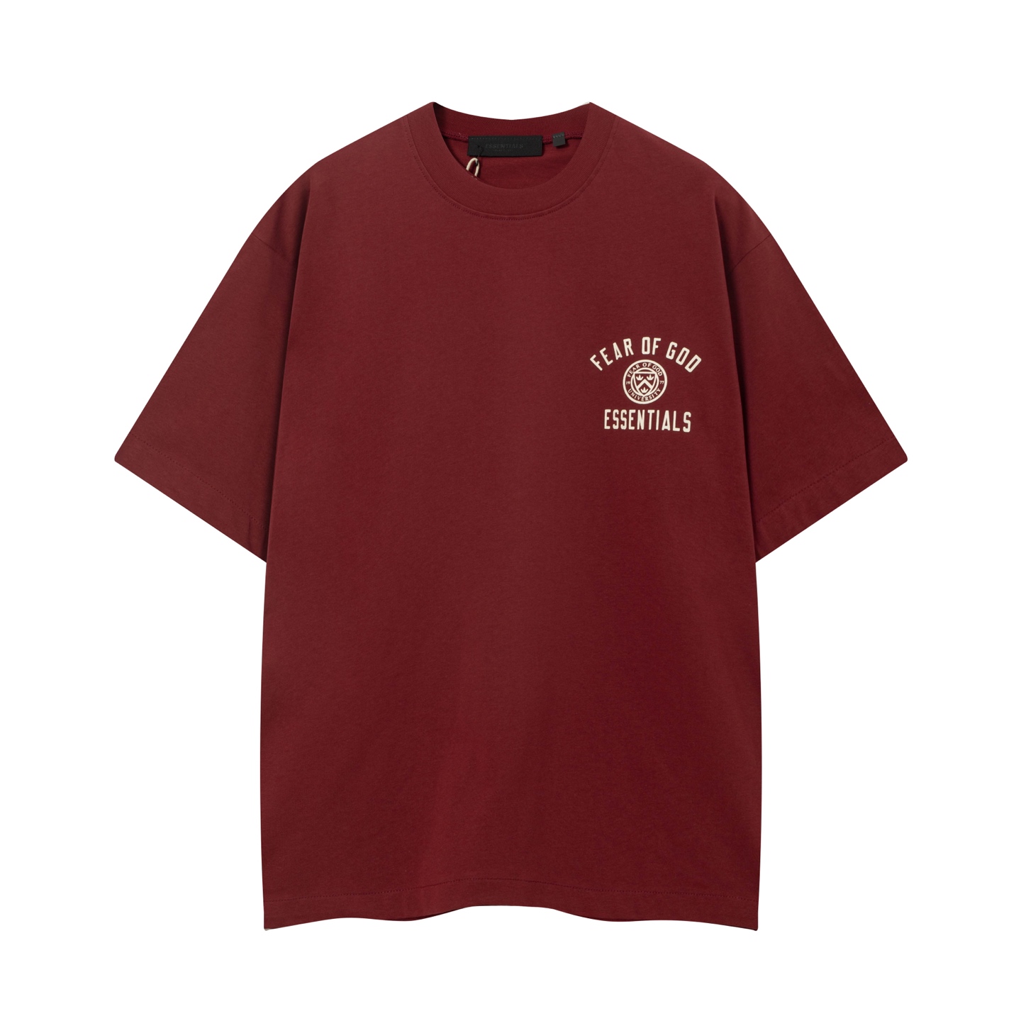 Fear of God Essentials Crew Neck T-Shirt - Burgundy, S-XL Available 1 i1739951910364 2554 0 0
